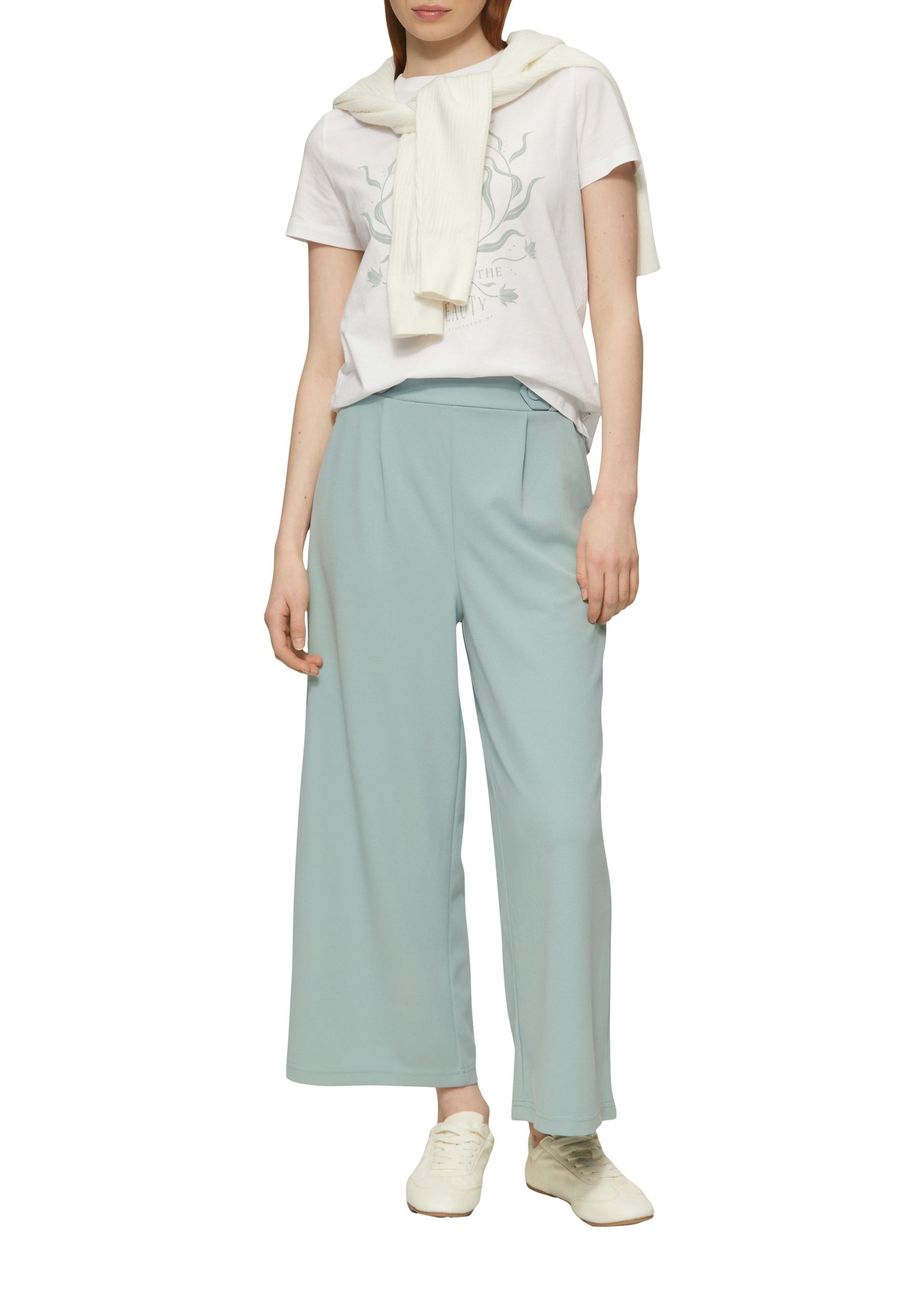 QS Culotte Sommerhose mit Knopf-Design am Gummibund günstig online kaufen