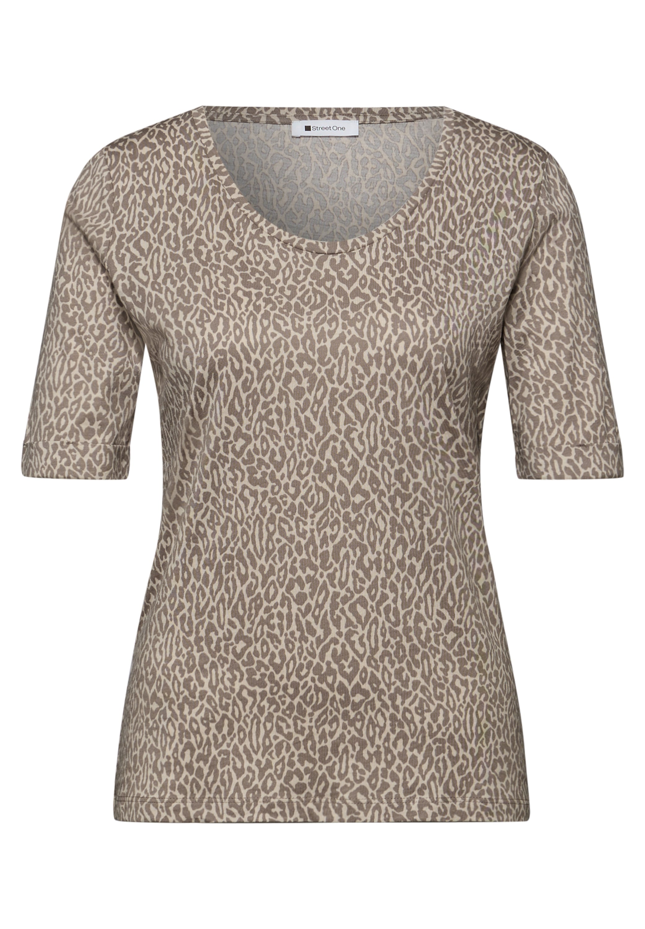 STREET ONE T-Shirt mit abgerundetem V-Ausschnitt