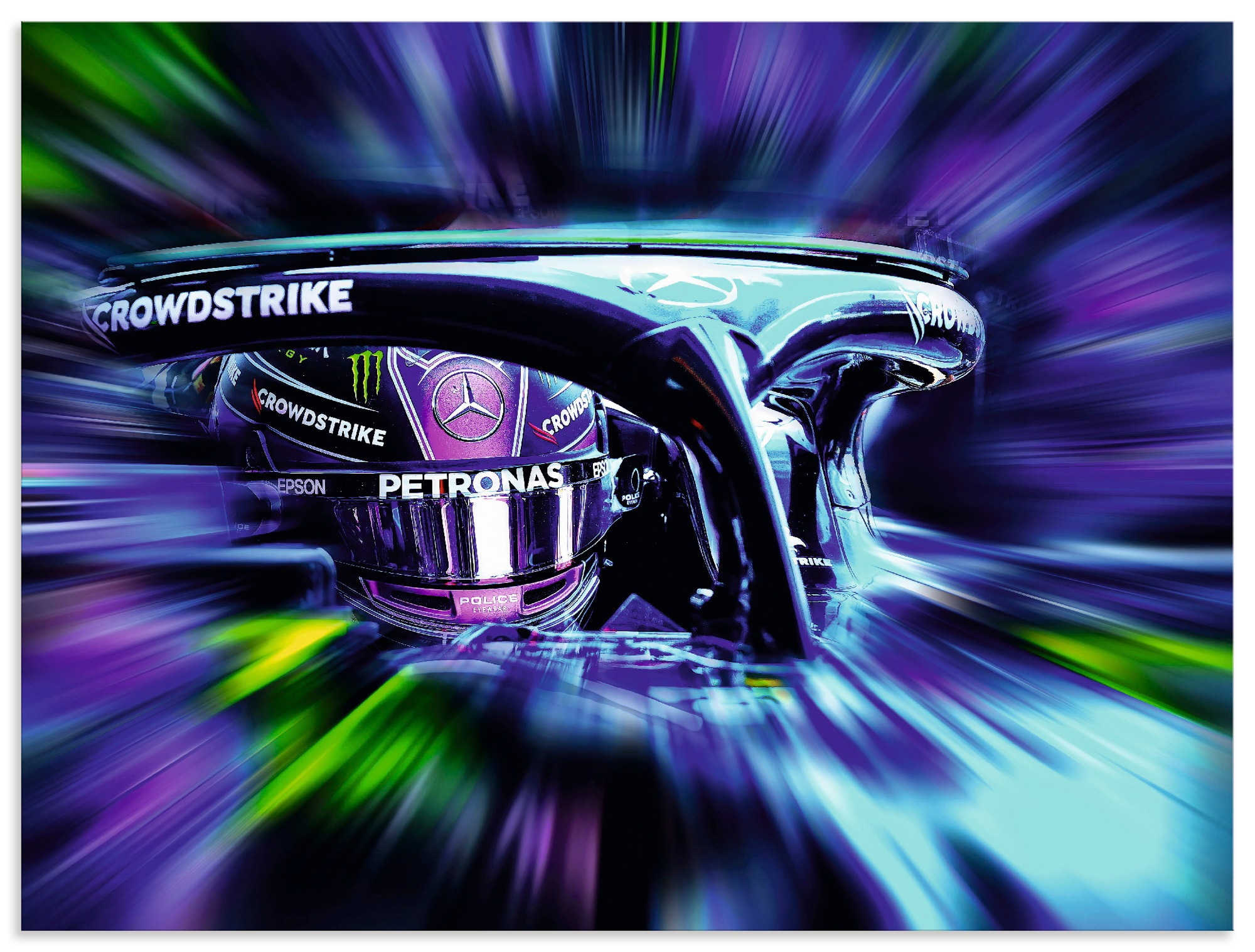 Artland Wandbild "LH44 - Hamilton in kreativen Farben" Funsport 1 Stk. tlg. als Alubild, Leinwandbild, Poster, Wandaufkleber in verschied. Größen