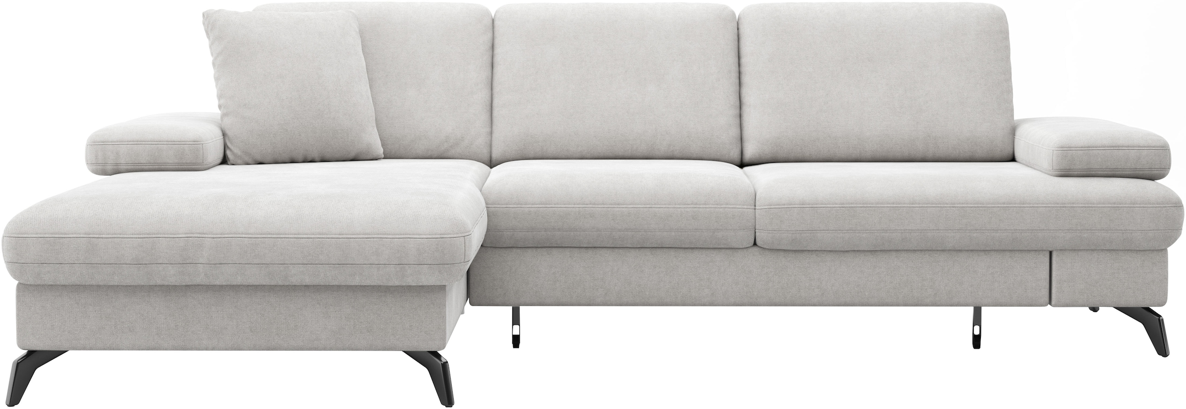 sit&more Ecksofa »Morris L-Form«, mit Bettfunktion, bzw. XXL-Sitzfläche, Armteilverstellung & Zierkissen