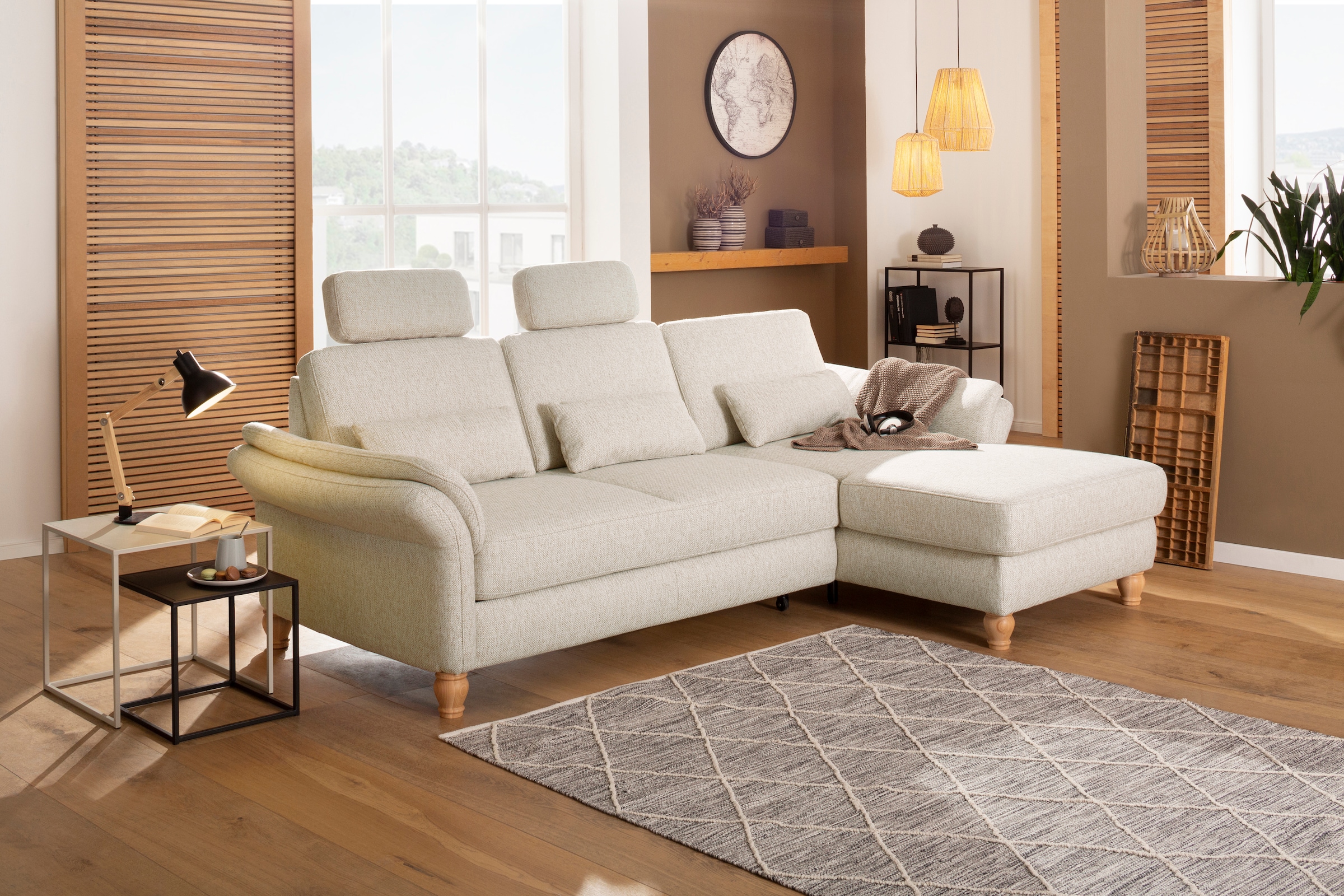 Home affaire Ecksofa "Palace L-Form" incl. Sitztiefenverstellung, wahlweise mit Schlaffunktion und Stauraum
