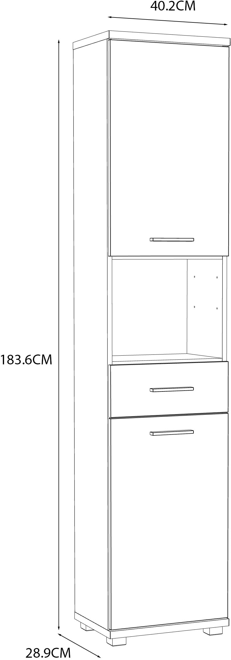 FORTE Hochschrank »Champ«, Hochschrank, Stauraum, 2 Türen, Schubkasten