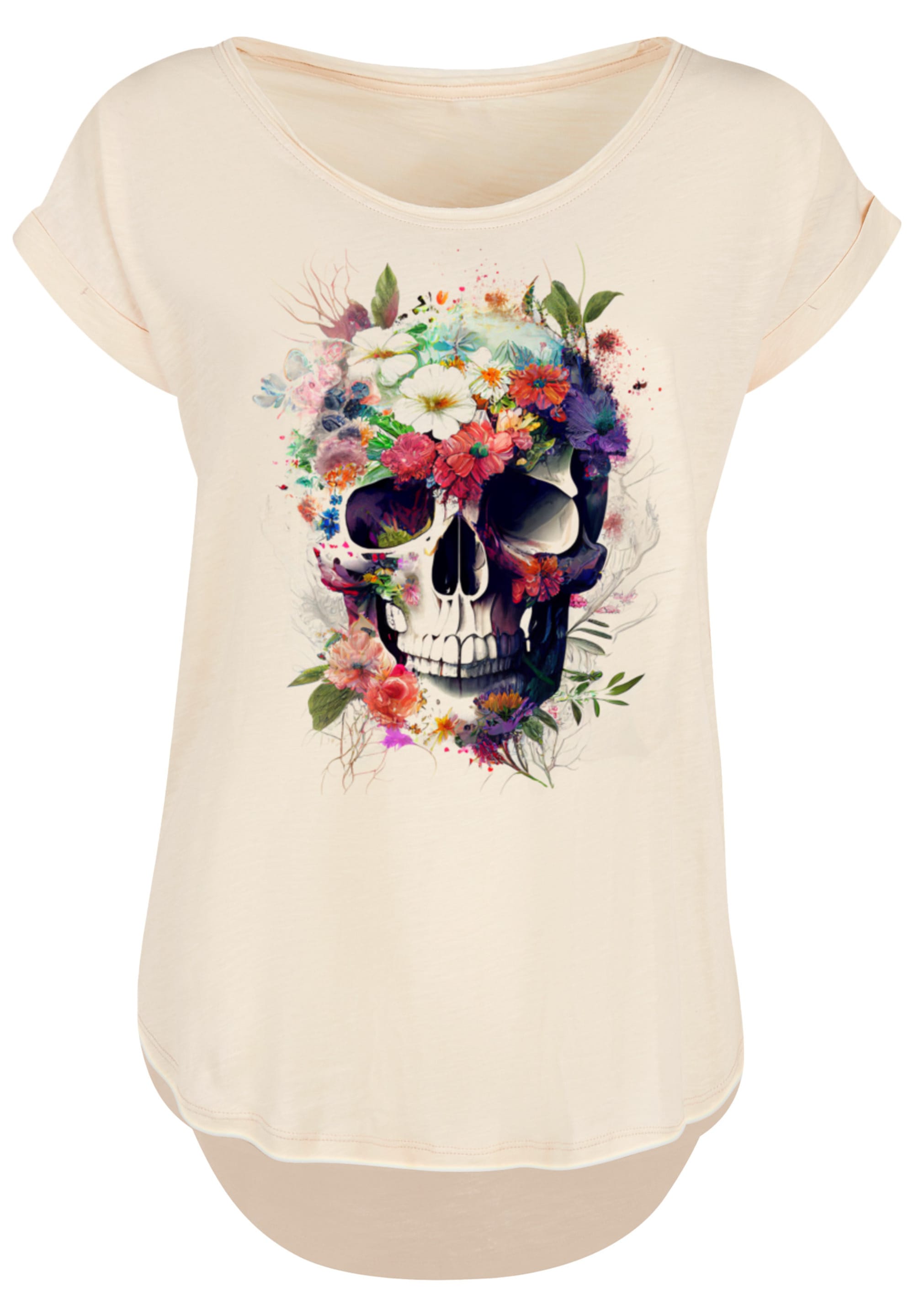 F4NT4STIC T-Shirt »Totenkopf Blumen«, Print bestellen | BAUR