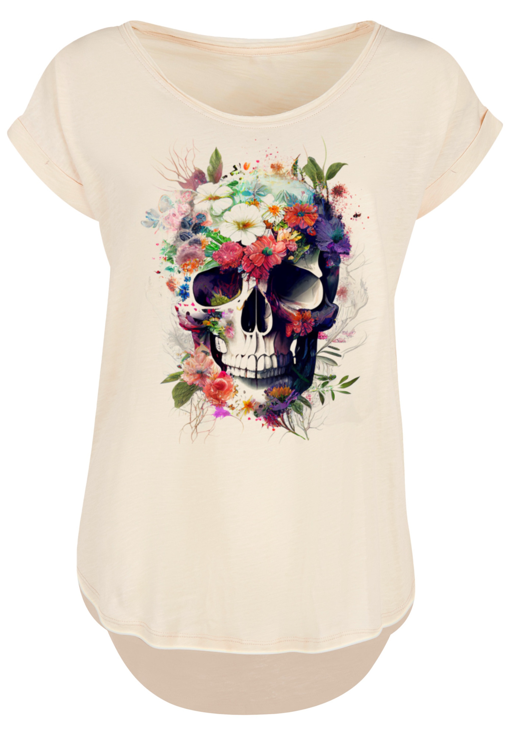 F4NT4STIC T-Shirt "Totenkopf Blumen", Print günstig online kaufen