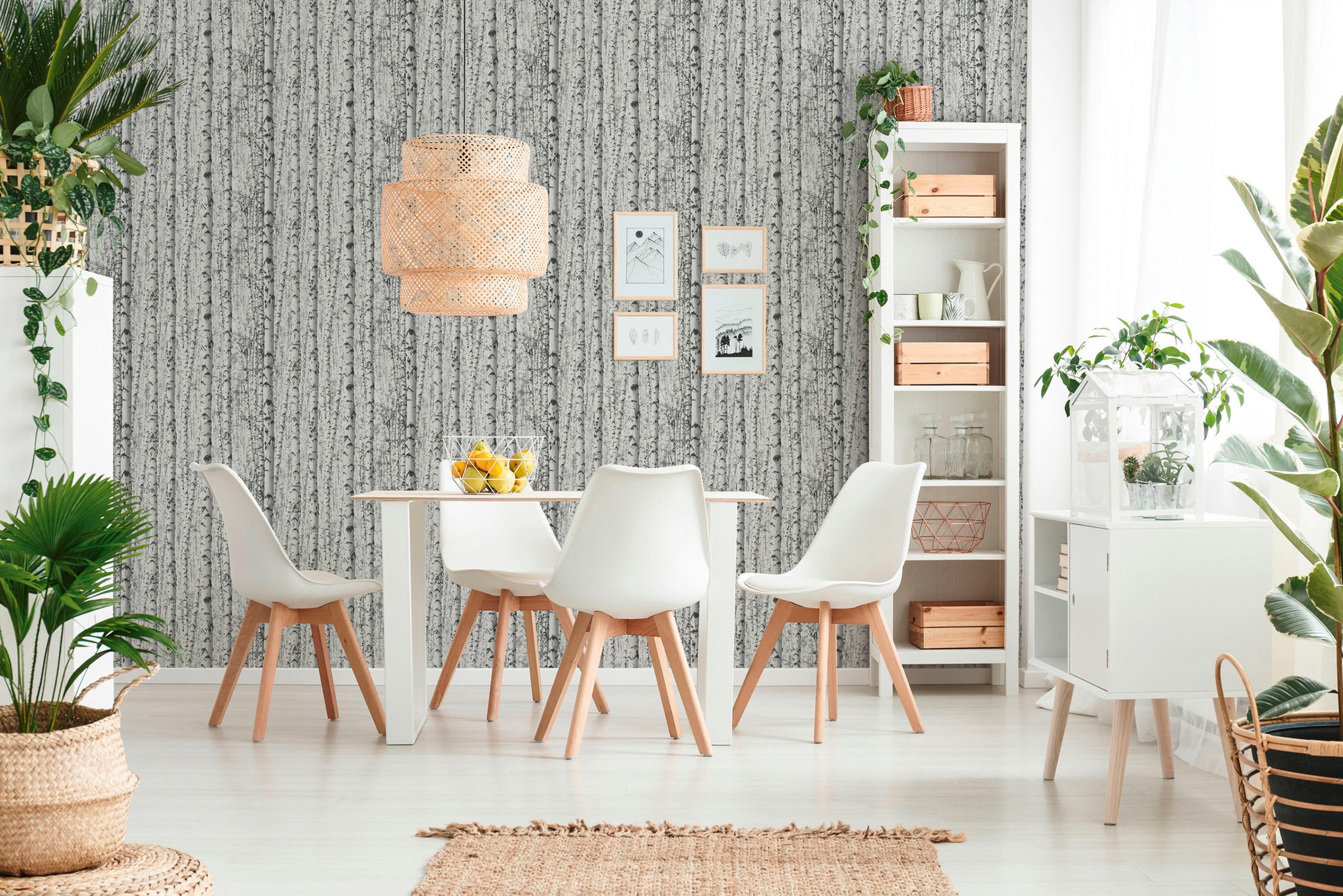 A.S. Création Vliestapete »PintWalls Birkenwald«, matt-gemustert-neutral, - Tapeten Wohnzimmer Schlafzimmer Küche modern Design Kinderzimmer