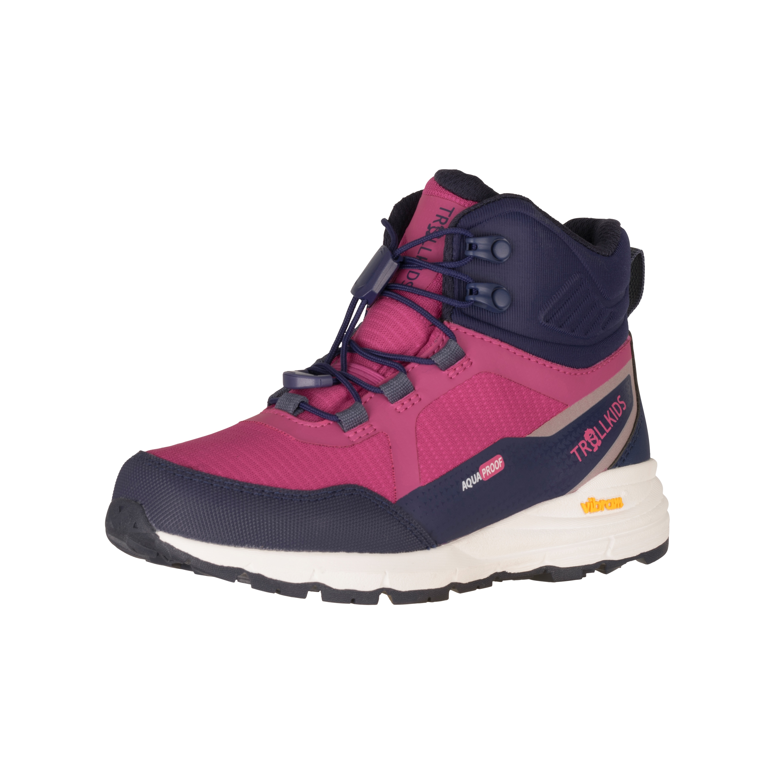 TROLLKIDS "KIDS SKARVAN HIKER MID XT" wasserdicht, Vibram Sohle, Schnellverschluss, reflektierende Details