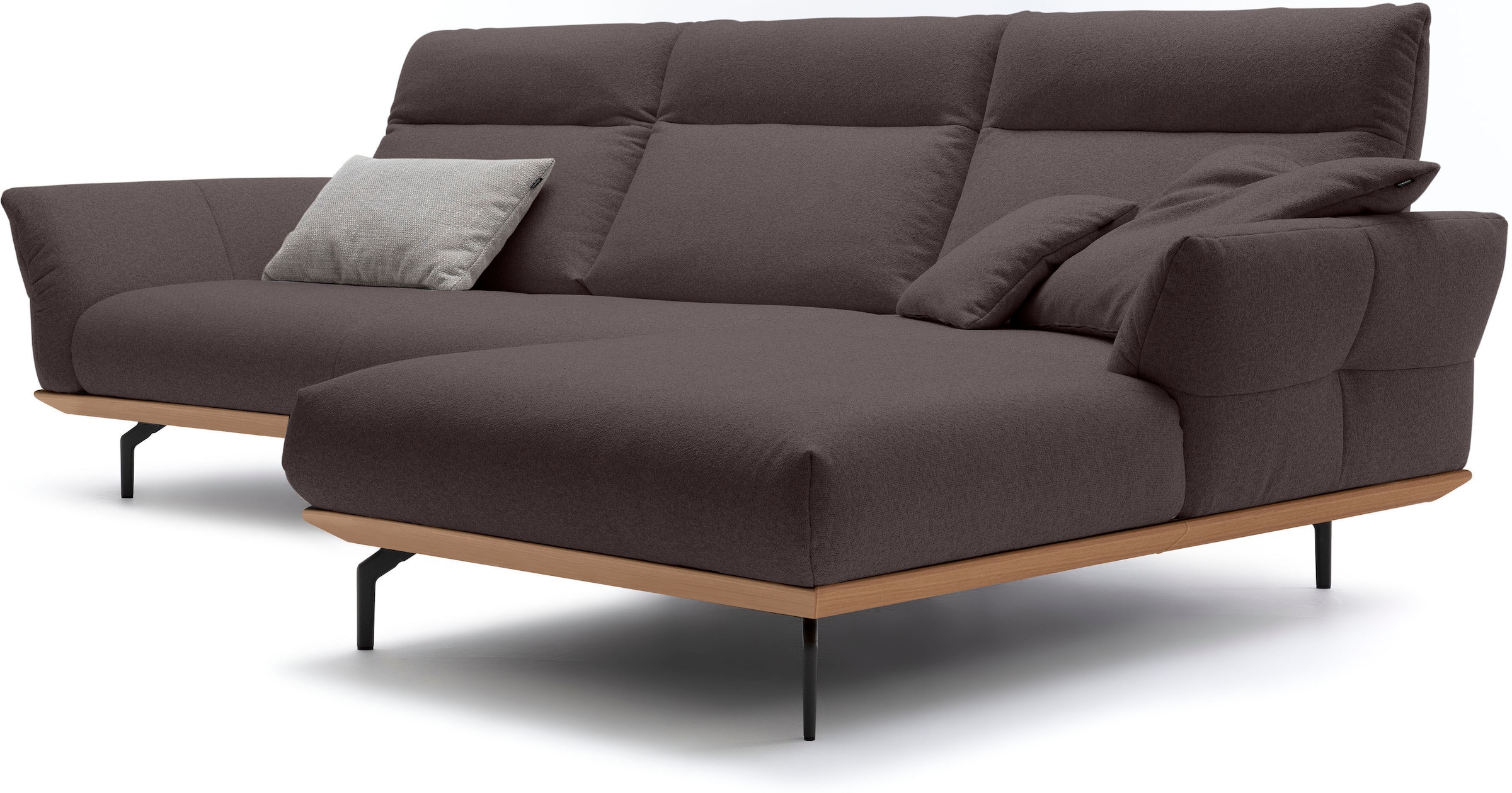 Creation BY ROLF BENZ Ecksofa »CR.460«, Sockel in Eiche, Winkelfüße in Umbragrau, Breite 318 cm