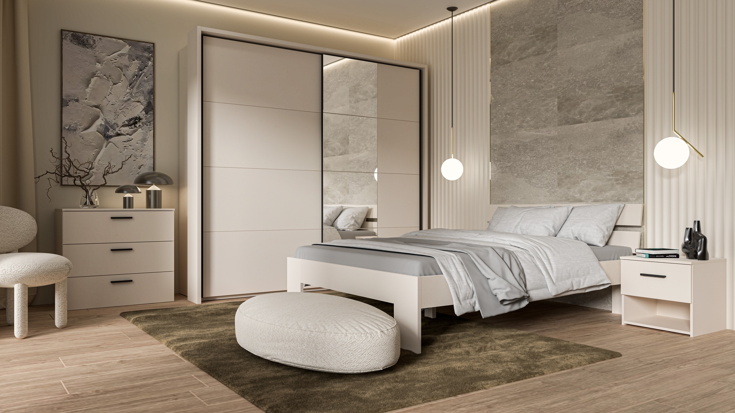 FORTE Schwebetürenschrank "Ingalil", Höhe 2,10 mtr., stehende Montage günstig online kaufen
