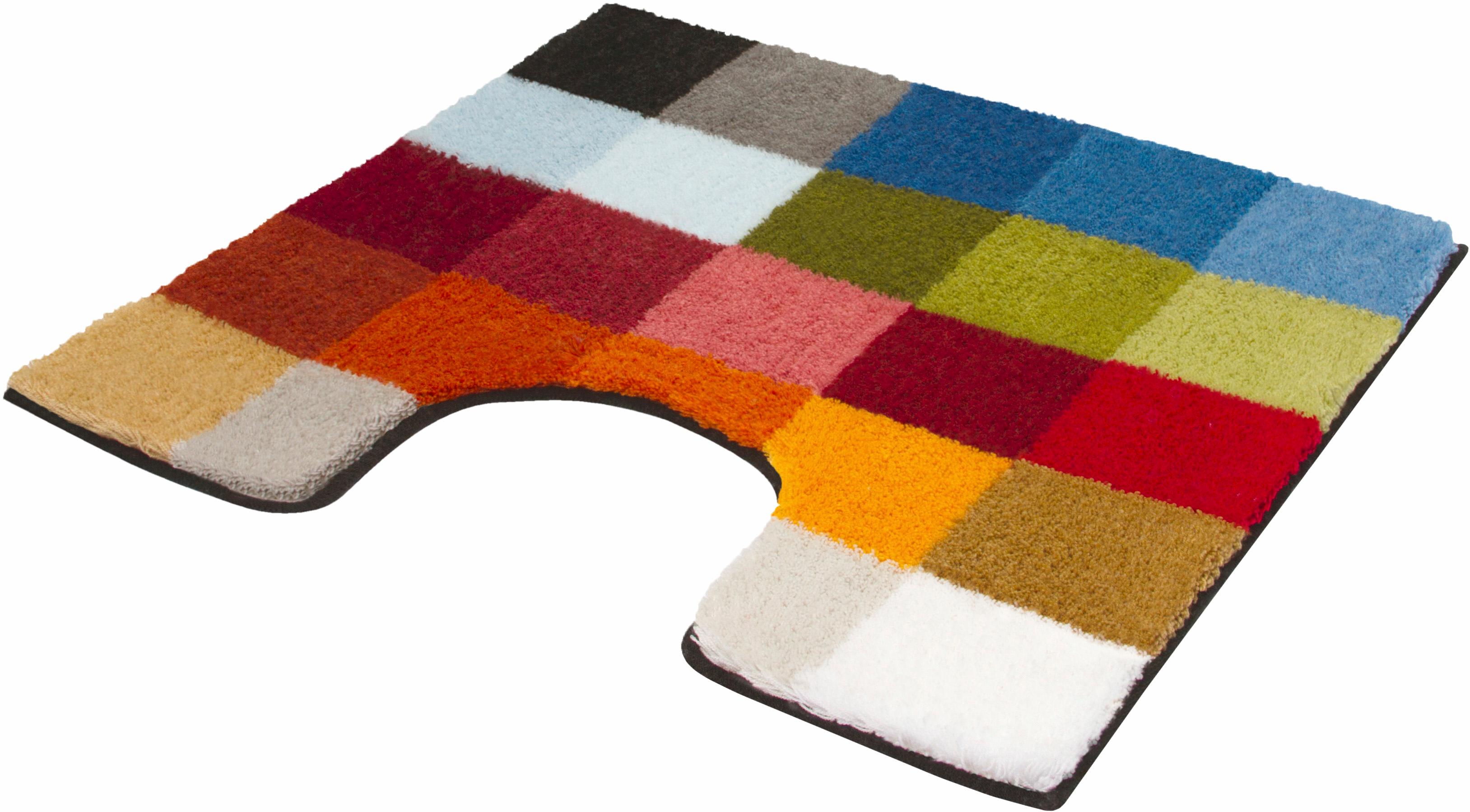 Kleine Wolke Badematte "Cubetto, Badvorleger, Badezimmer Teppich" Höhe 25 mm rutschhemmend beschichtet fußbodenheizungsgeeignet Badteppich, modernes Karo Muster, rechteckig & rund erhältlich