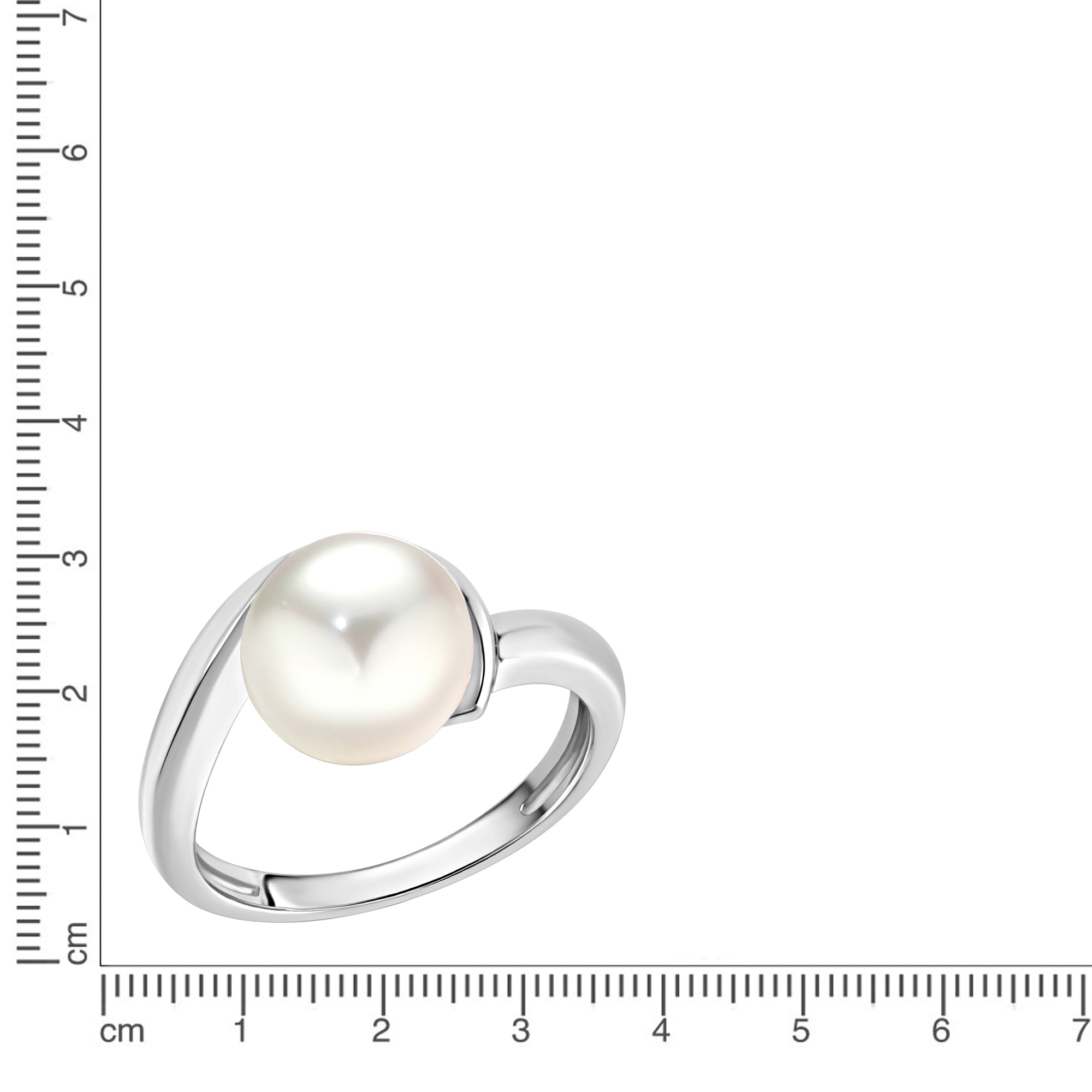 Zeeme Fingerring »Silber 925 rhodiniert mit einer weißen Perle 9,5-10mm«