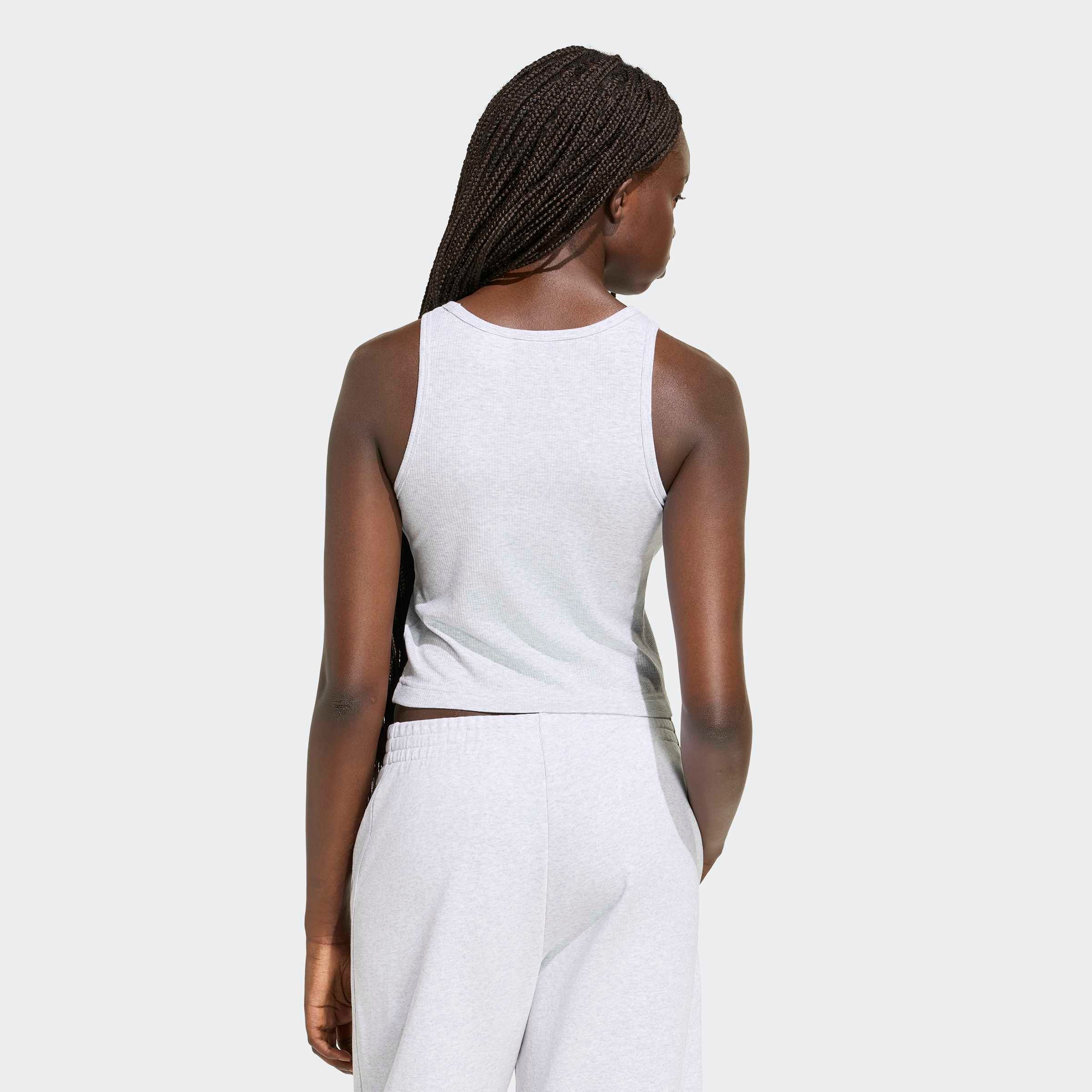 adidas Sportswear Tanktop »ADIDAS KIT, GERIPPT, KLEINES LOGO« gerippt, aus Baumwolle, Viskose und Elasthan, Cropped-Schnitt