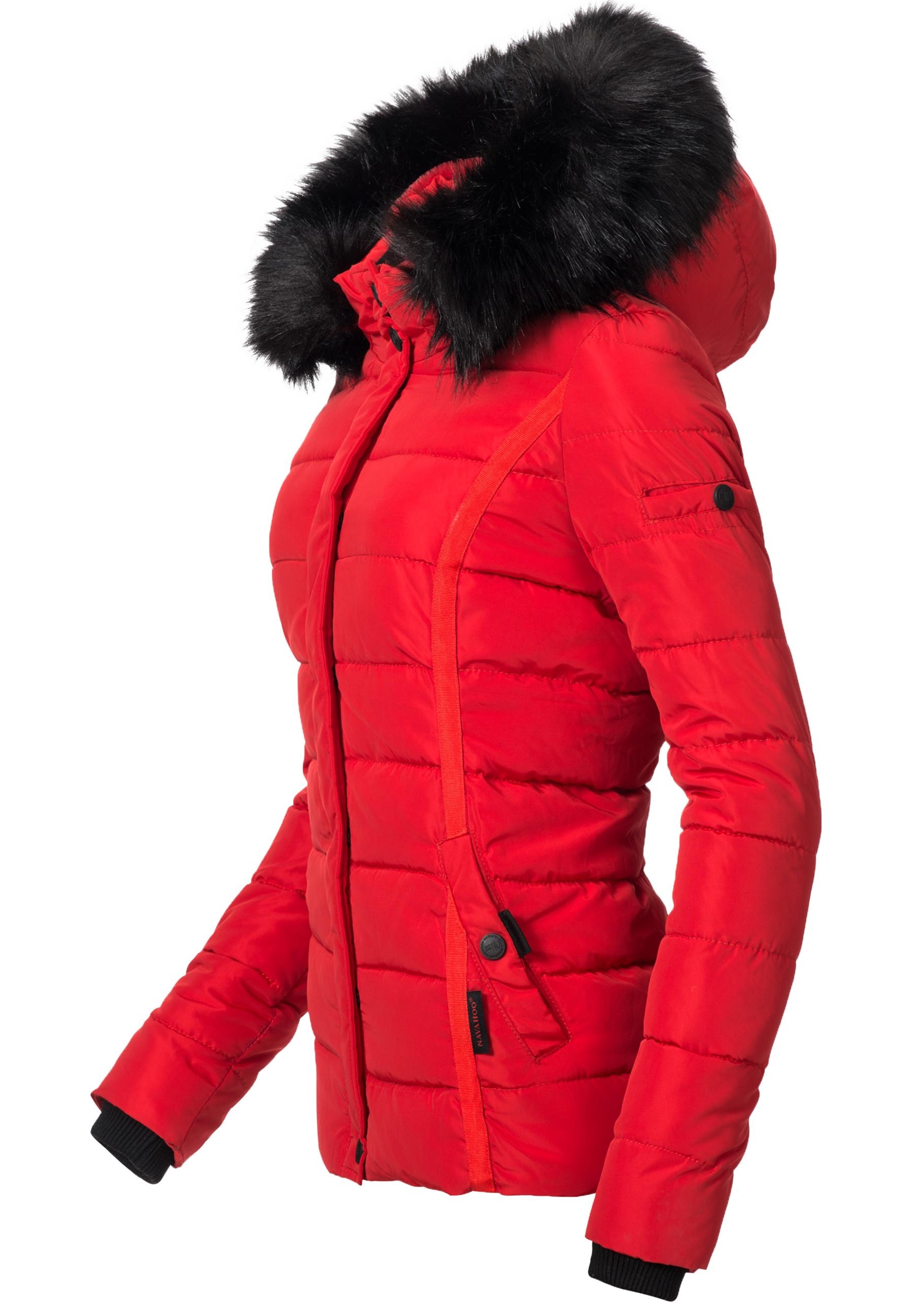 Navahoo Steppjacke »Miamor« mit Kapuze hochwertige Winterjacke m. voluminöser Kunstpelz-Kapuze