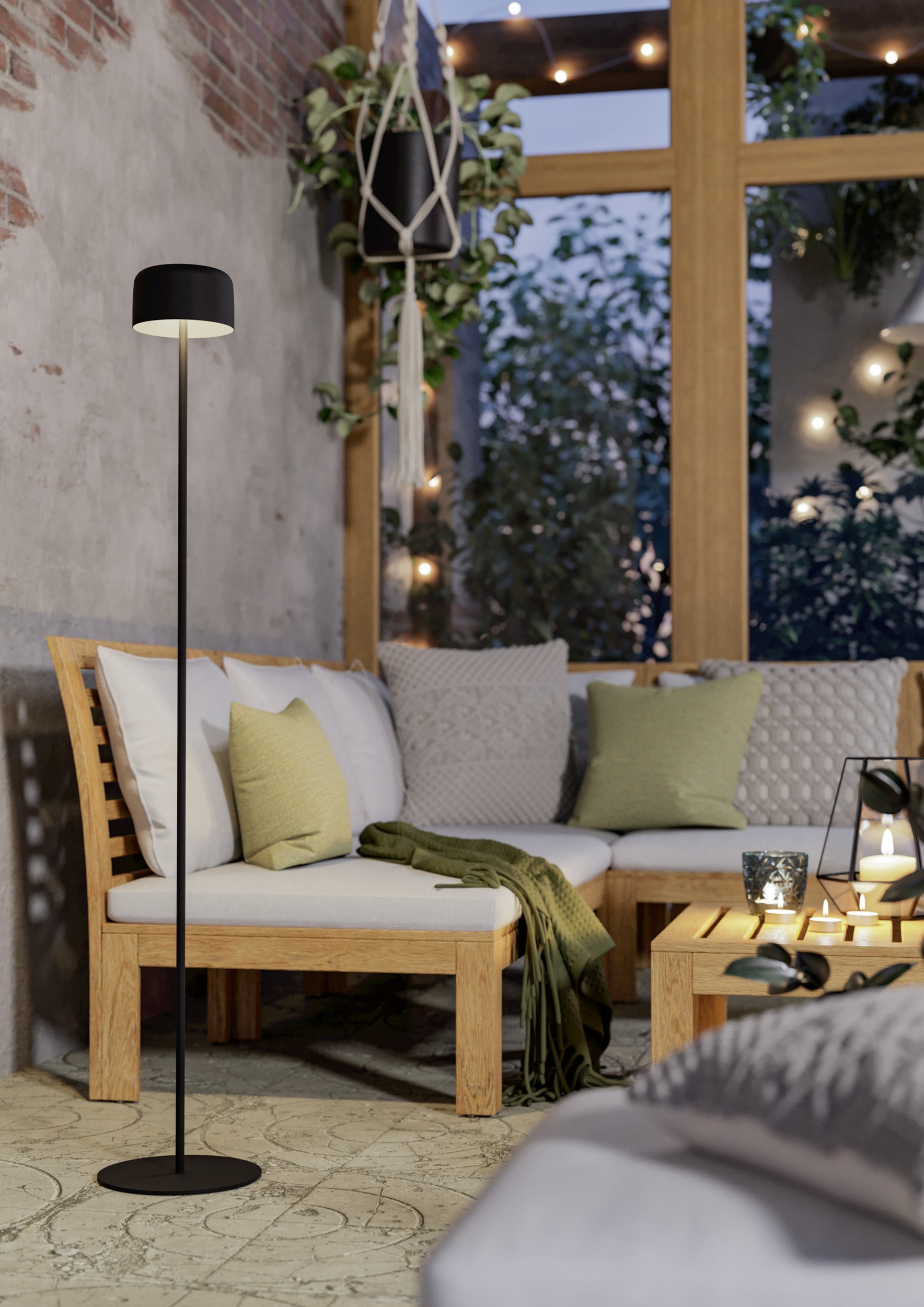 EGLO Stehlampe »ROCCANOVA-L Stehlampe - Stahl - SOLAR-LED - 2,8W - IP44« LED-Modul 1 Stk. Warmweiß Standleuchte, Leselampe, Wohzimmer, Schlafzimmer, H120 x Ø13,5 cm