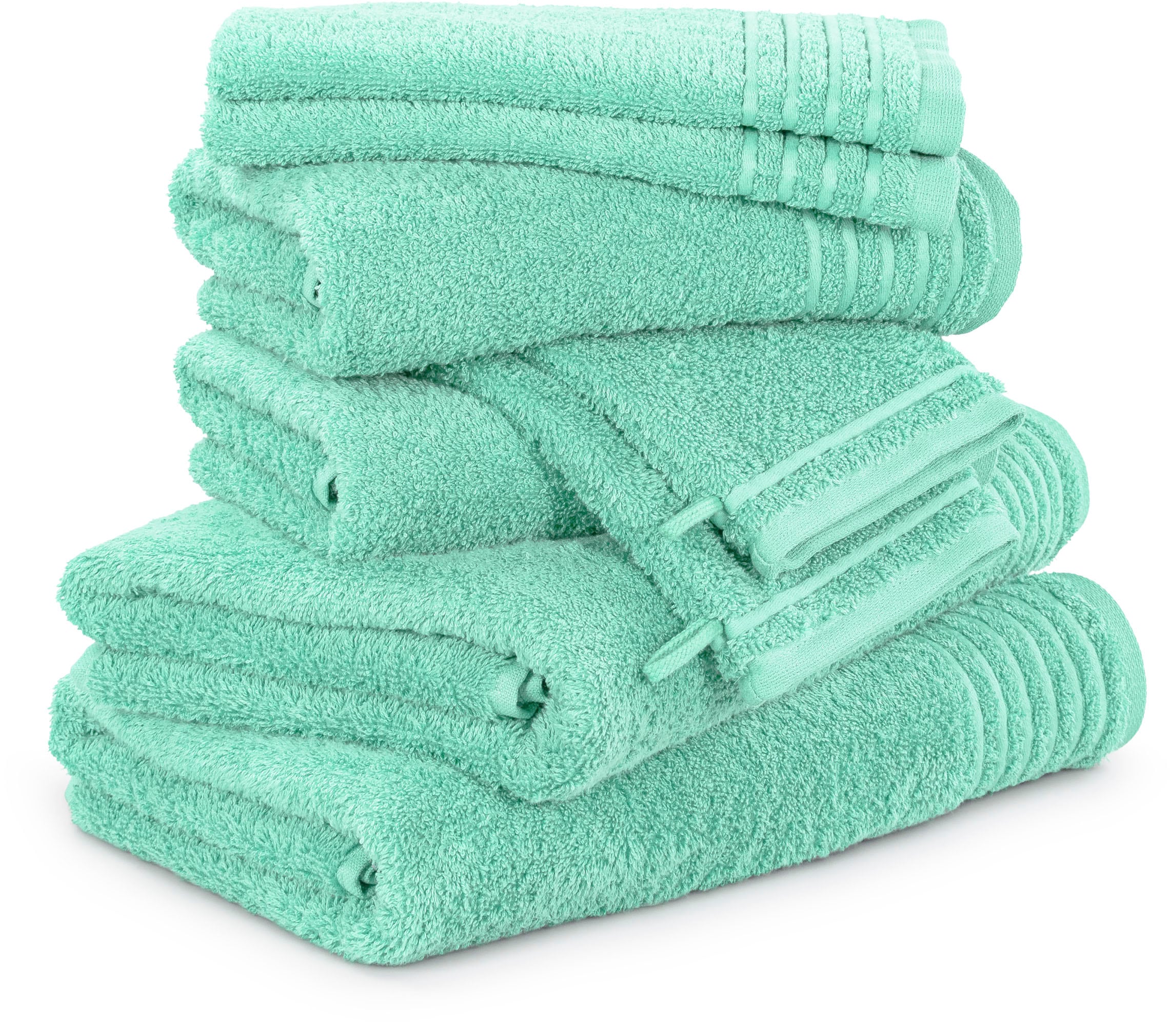 Möve Handtuch Set "New Classic" 8 Walkfrottier Waschhandschuhen, Gäste-, Hand- und Duschtüchern, 100% Baumwolle