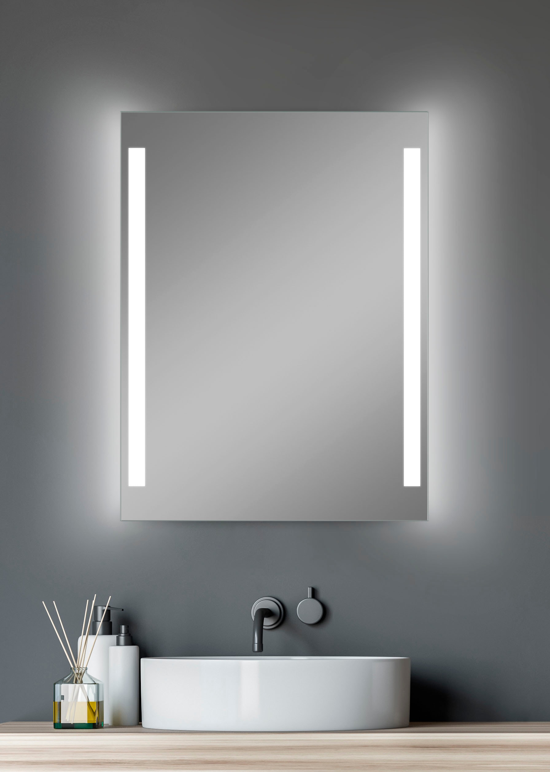 Talos Badspiegel 80x60 cm - Spiegel mit Beleuchtung günstig online kaufen