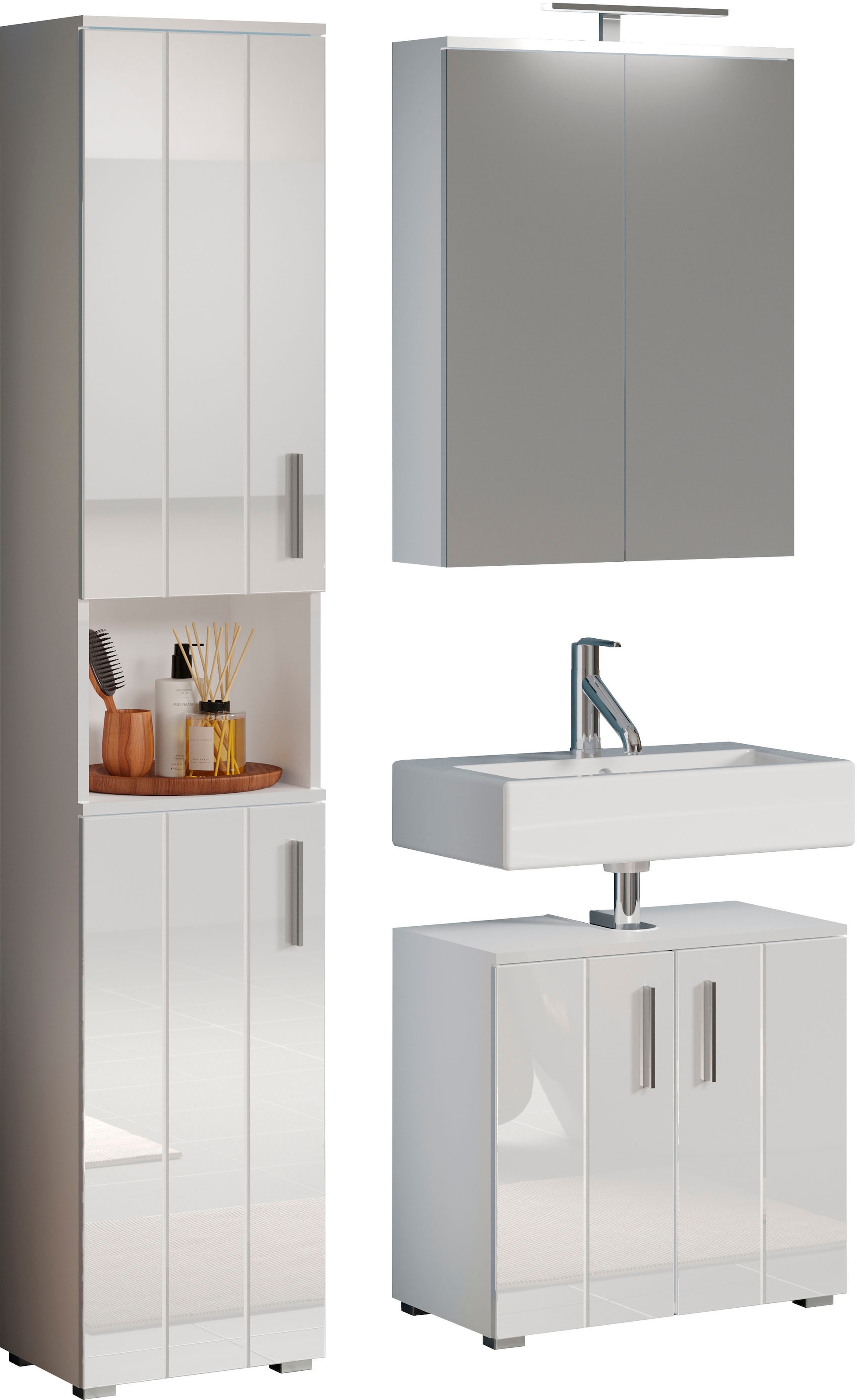 welltime Badezimmer-Set "Prag" Set, 3 Stk. tlg.
