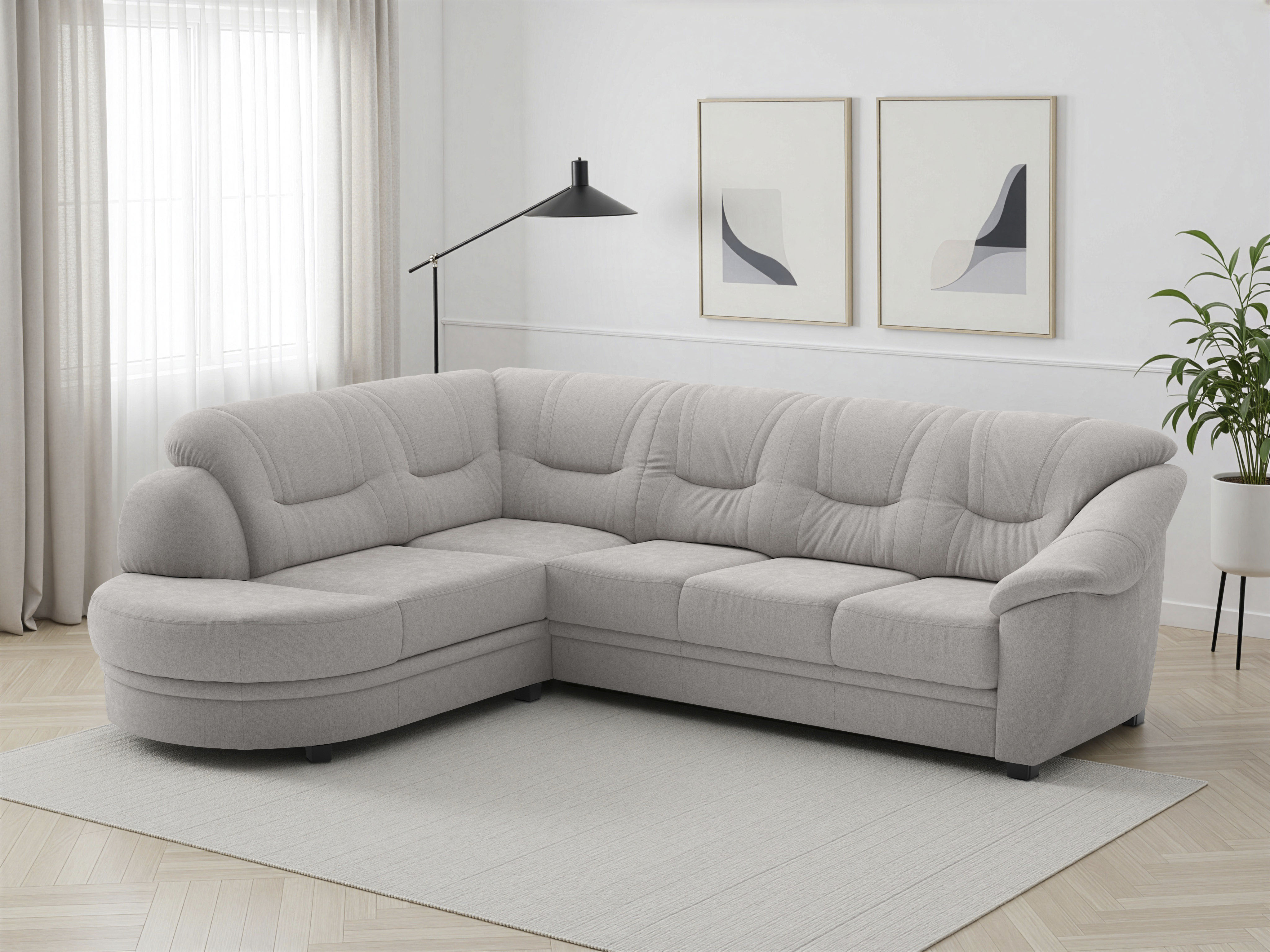 sit&more Ecksofa "Savona L-Form, B: 267 cm, Couch mit Federkern, Komfortsitzhöhe 46 cm" optional mit Schlaffunktion