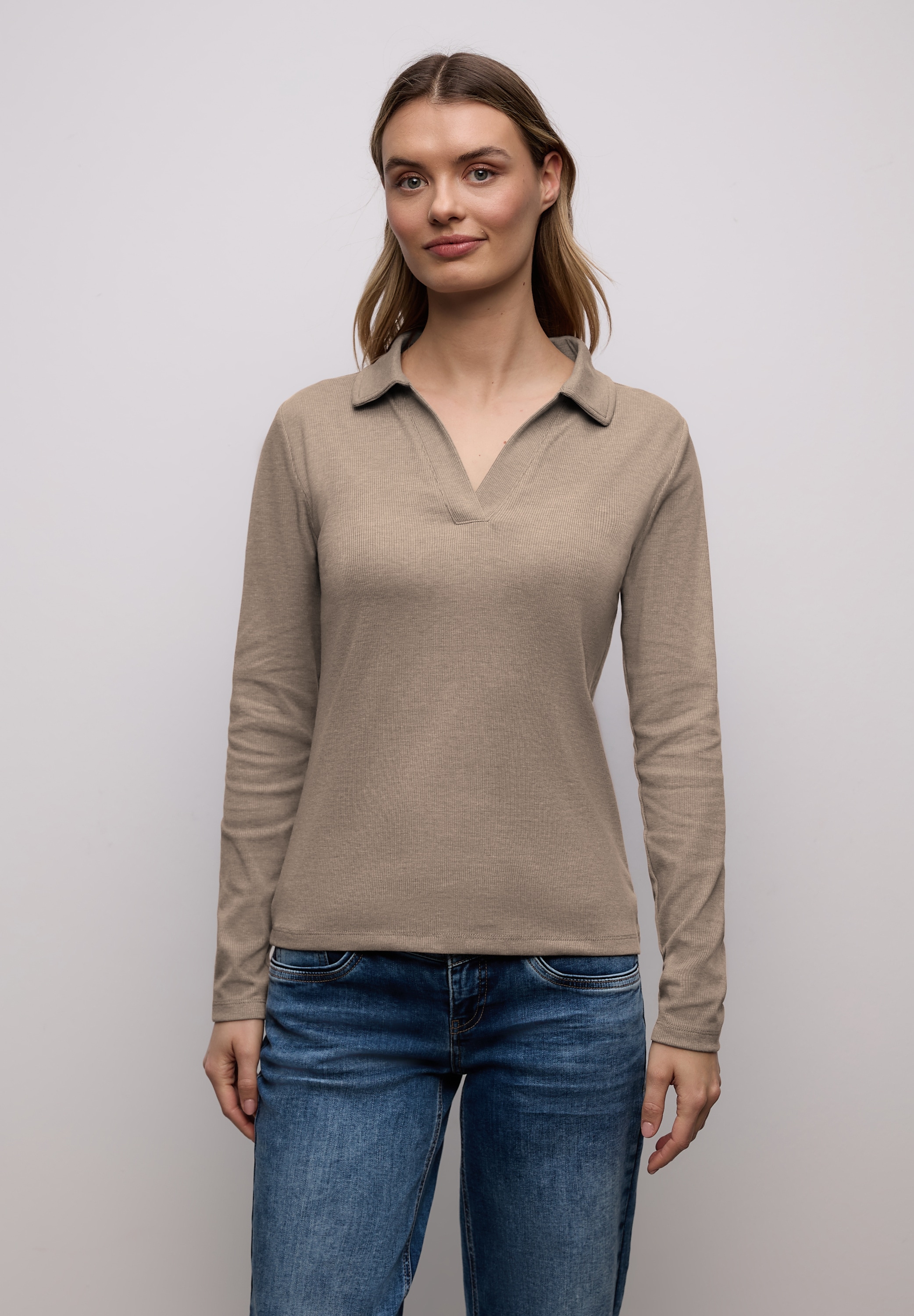 STREET ONE Langarmshirt in Melange Optik günstig online kaufen