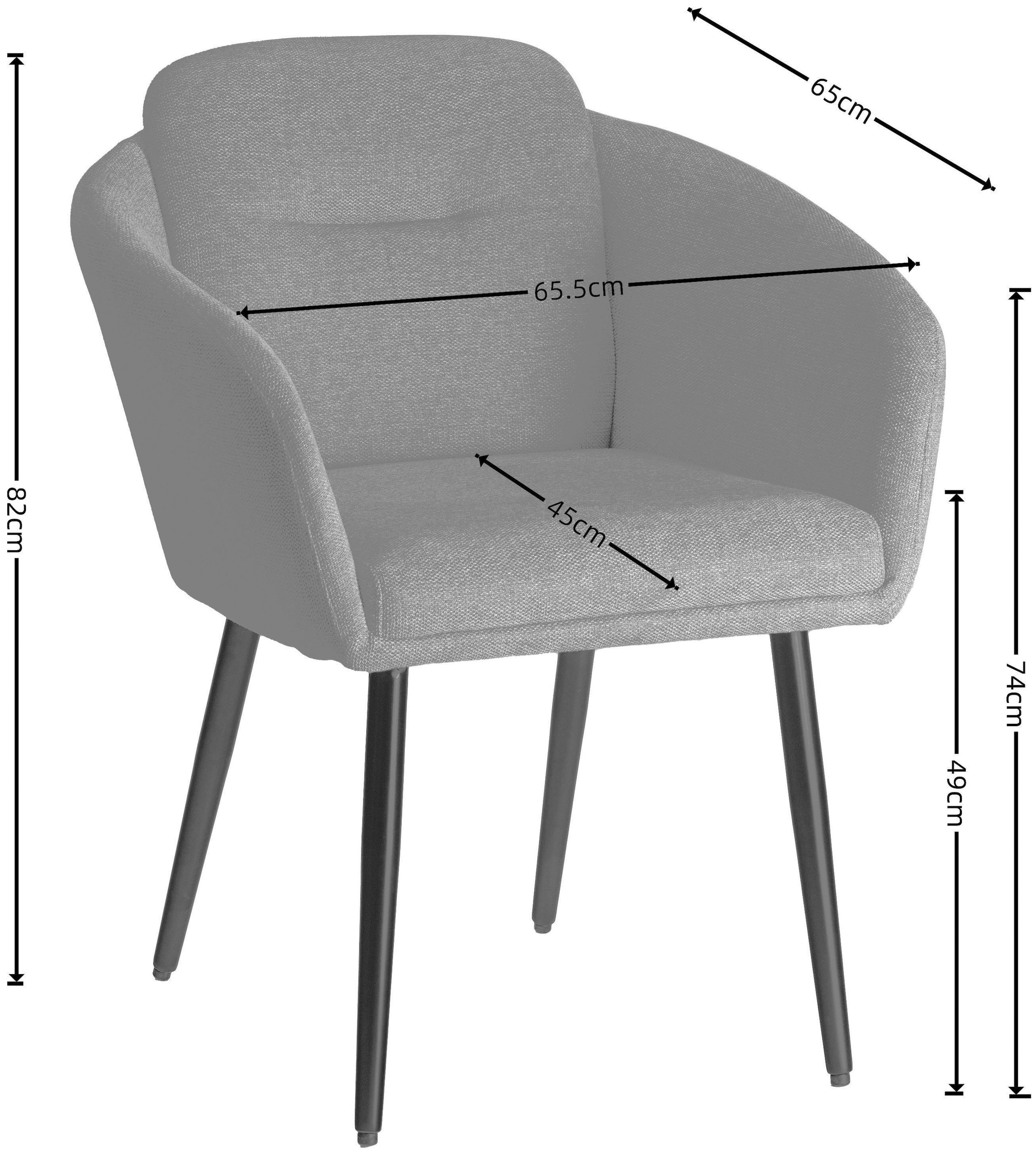 LeGer Home by Lena Gercke Esszimmerstuhl »Fleur, TOPSELLER!, OTTOs Choice« (Set) 2 Stk.Strukturstoff, ergonomisches Design, gesteppte Rückenlehne