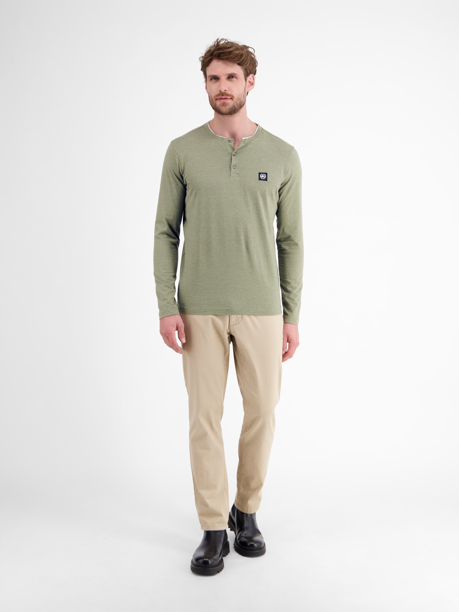 LERROS Sweatshirt »LERROS Serafino-Langarmshirt für Herren«