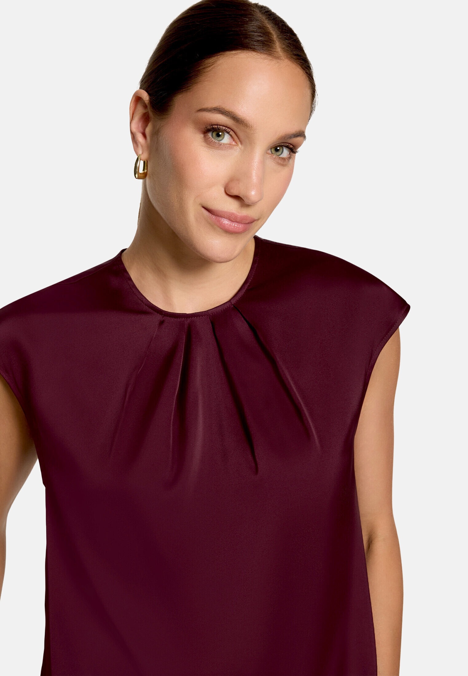 Zero Satinbluse »Damen mit Rundhalsausschnitt«