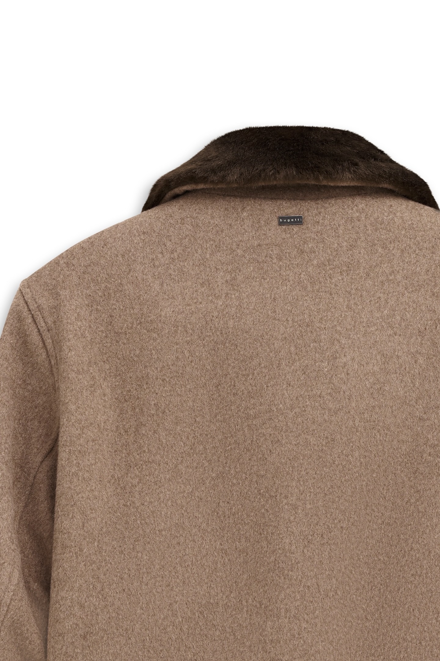 bugatti Wolljacke »Modern Fit«, mit abnehmbarem Kunstfellkragen