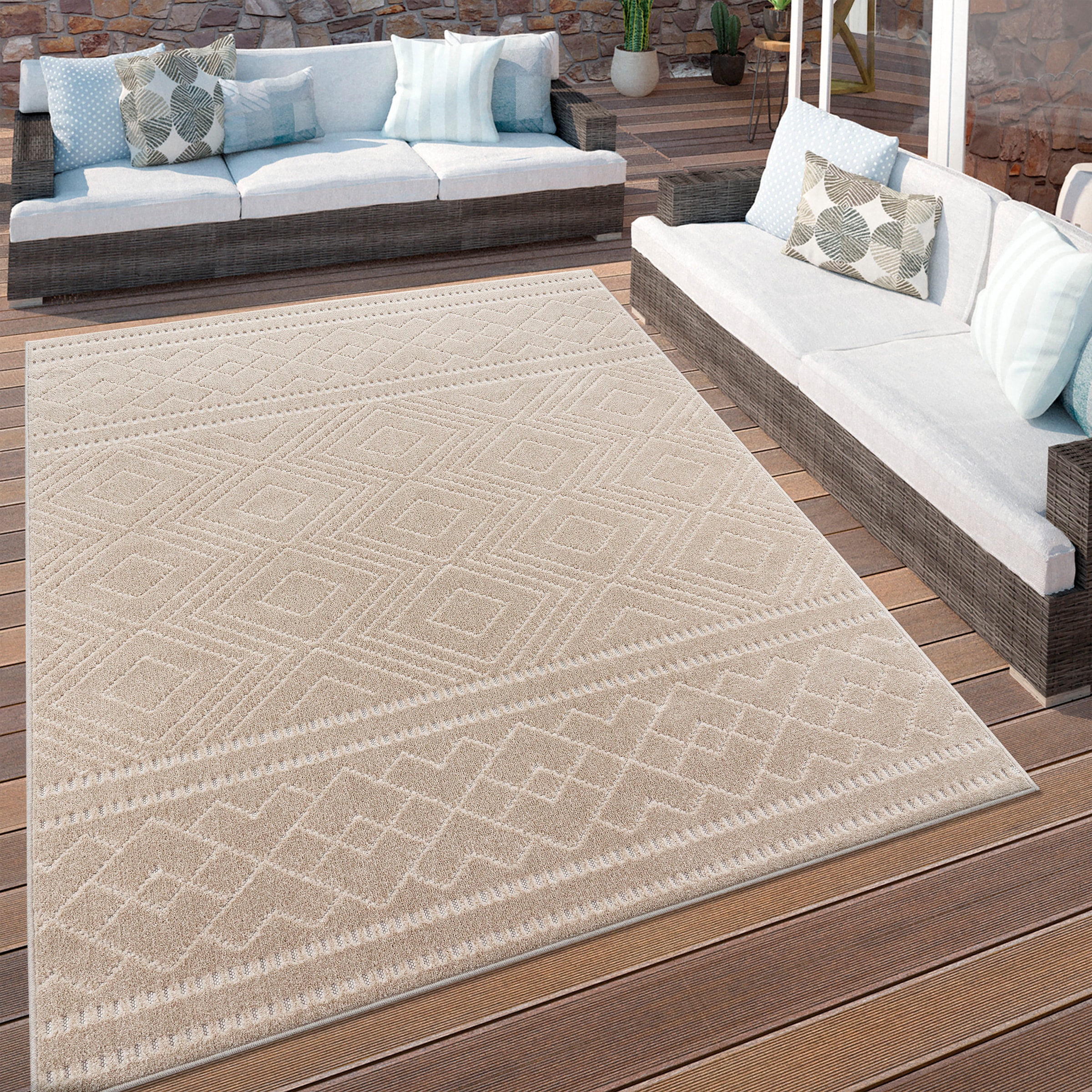 Paco Home Teppich »Stilo 866«, rechteckig, Hoch-Tief Effekt, Rauten, auch  als Läufer, In- und Outdoor geeignet bestellen | BAUR