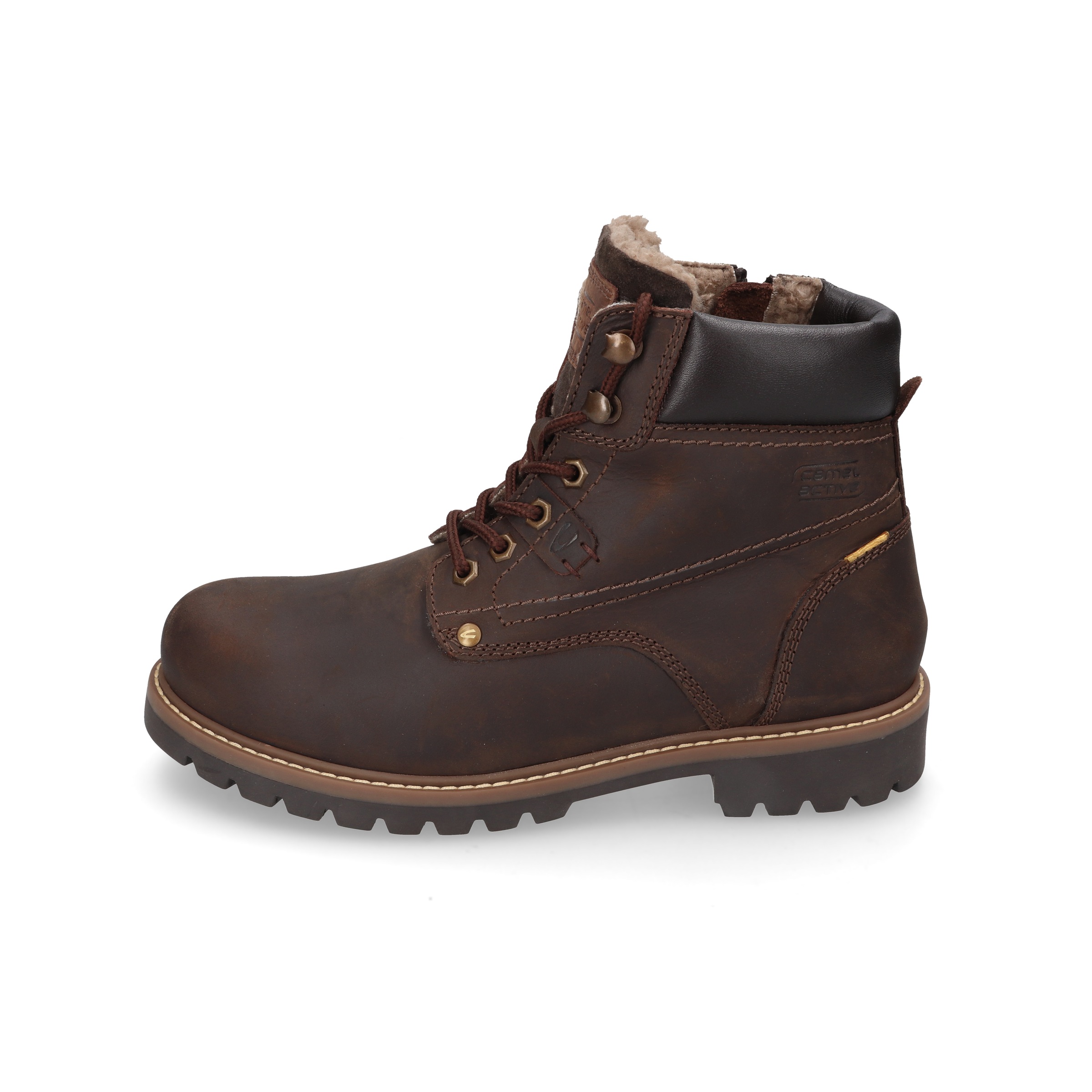 camel active Winterboots, Schnürstiefel mit Profilsohle und Warmfutter