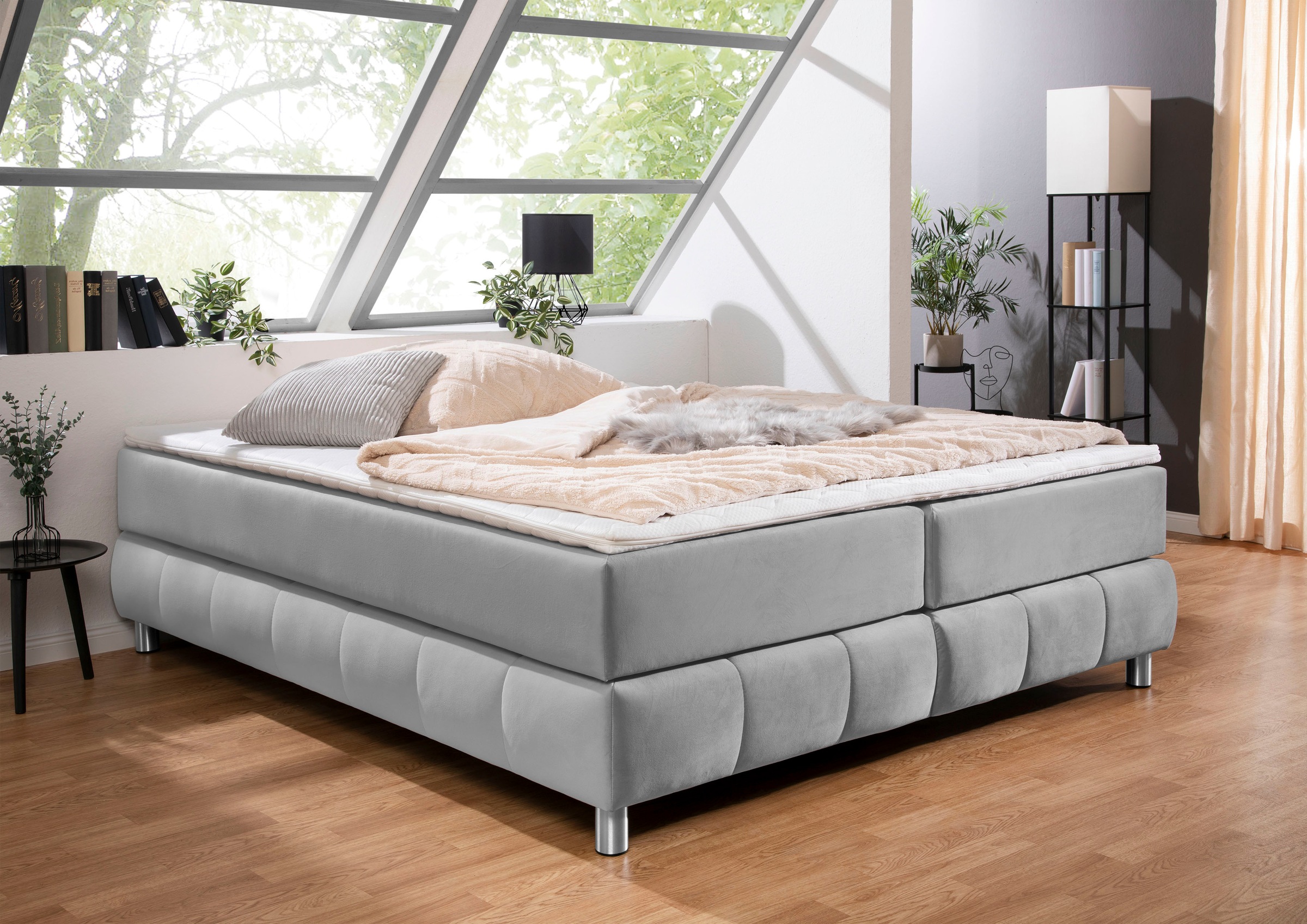 andas Boxspringbett »Salo«, Ohne Kopfteil, inkl. Topper, auch in Überlänge 220 cm