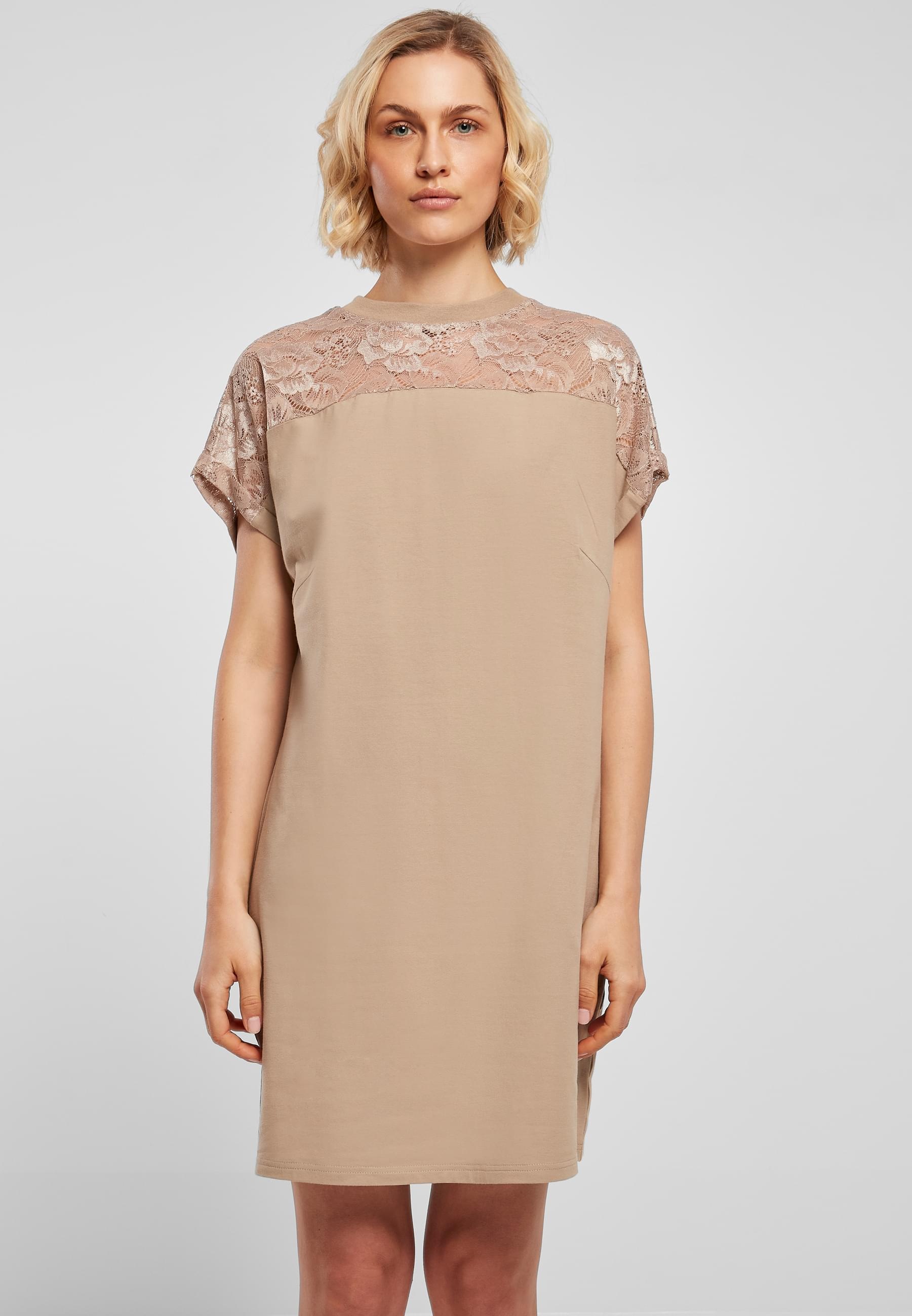 URBAN CLASSICS Shirtkleid »Urban Classics Damen Ladies Lace Tee Dress«, (1 tlg.)