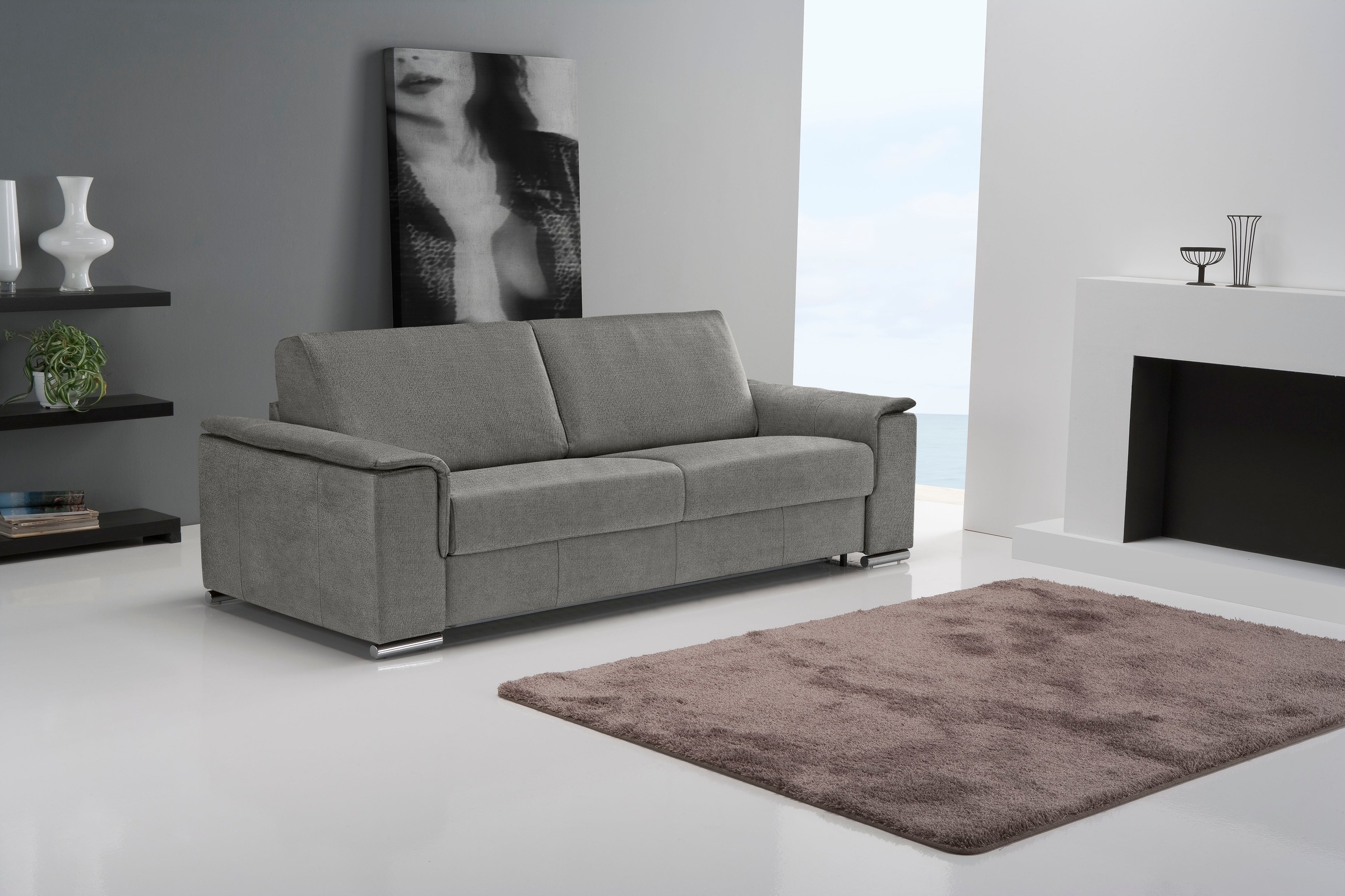 Egoitaliano Schlafsofa »Cecilia, modern & elegant, erstklassiger Sitzkomfort, Dauerschläfer« inkl. Matratze und hochwertigem Metallbettrahmen, toller Schlafkomfort