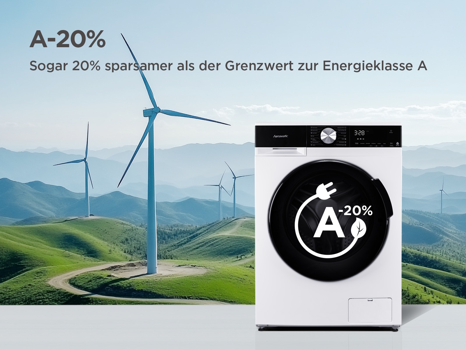 Hanseatic Waschmaschine »HWMM1814A2«, 8 kg, 1400 U/min, Woolmark Zertifizierung, Hygiene-Dampf, Antiflecken-Funktion