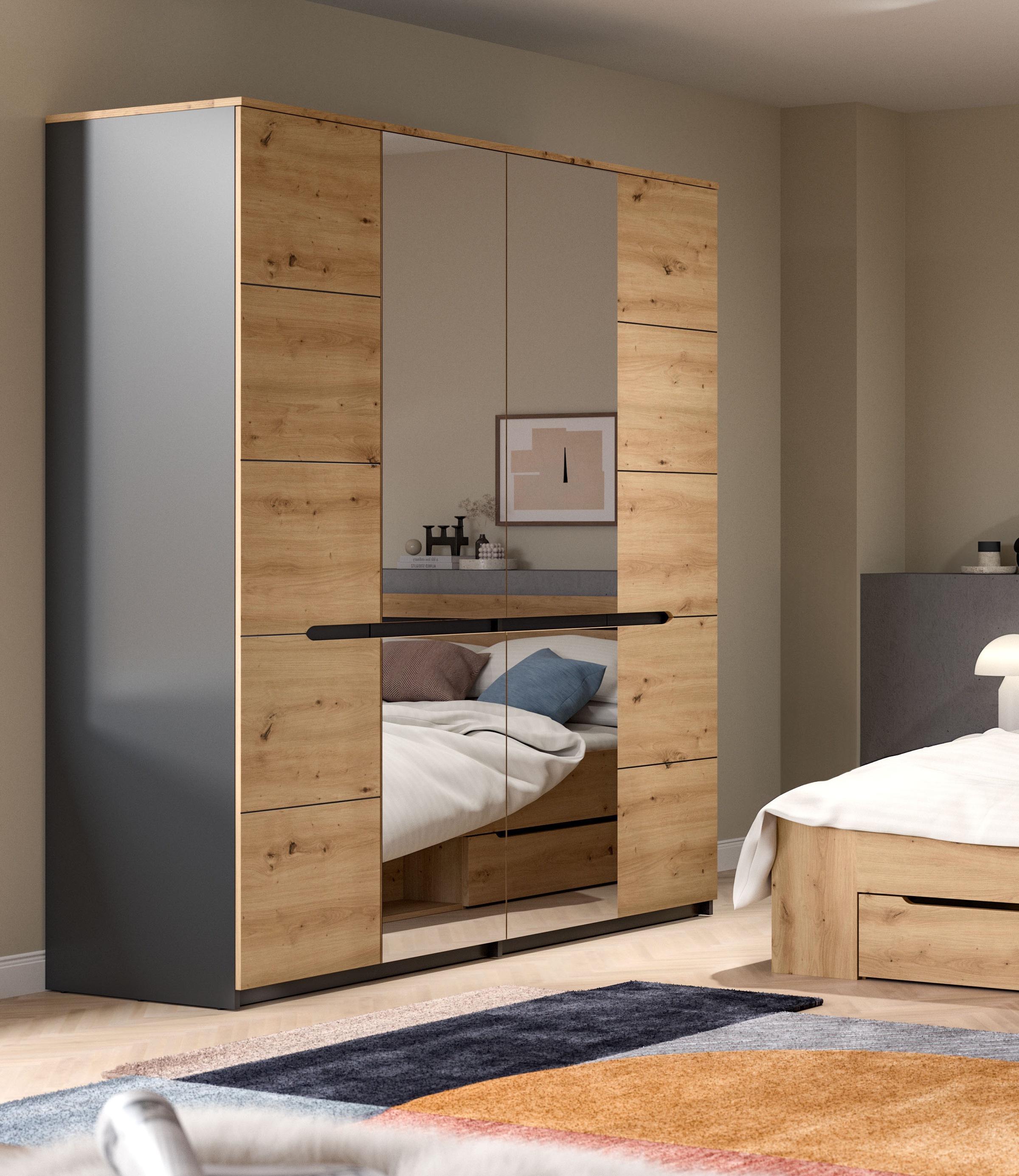 Home affaire Kleiderschrank 2 Stk. tlg. Schlafzimmerschrank, Schrank, Garde günstig online kaufen