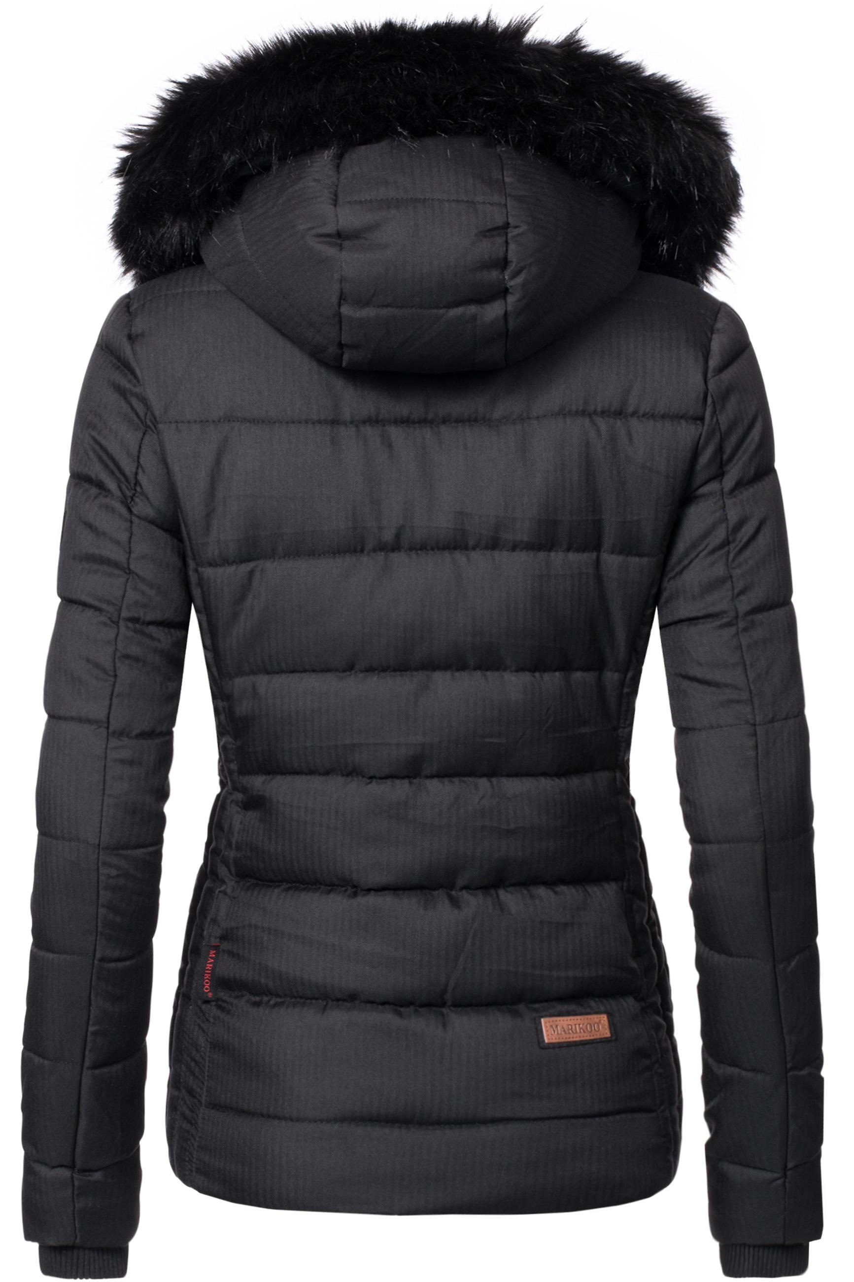 Marikoo Steppjacke »Unique«, mit Kapuze, modische Winterjacke mit Kunstpelz-Kapuze