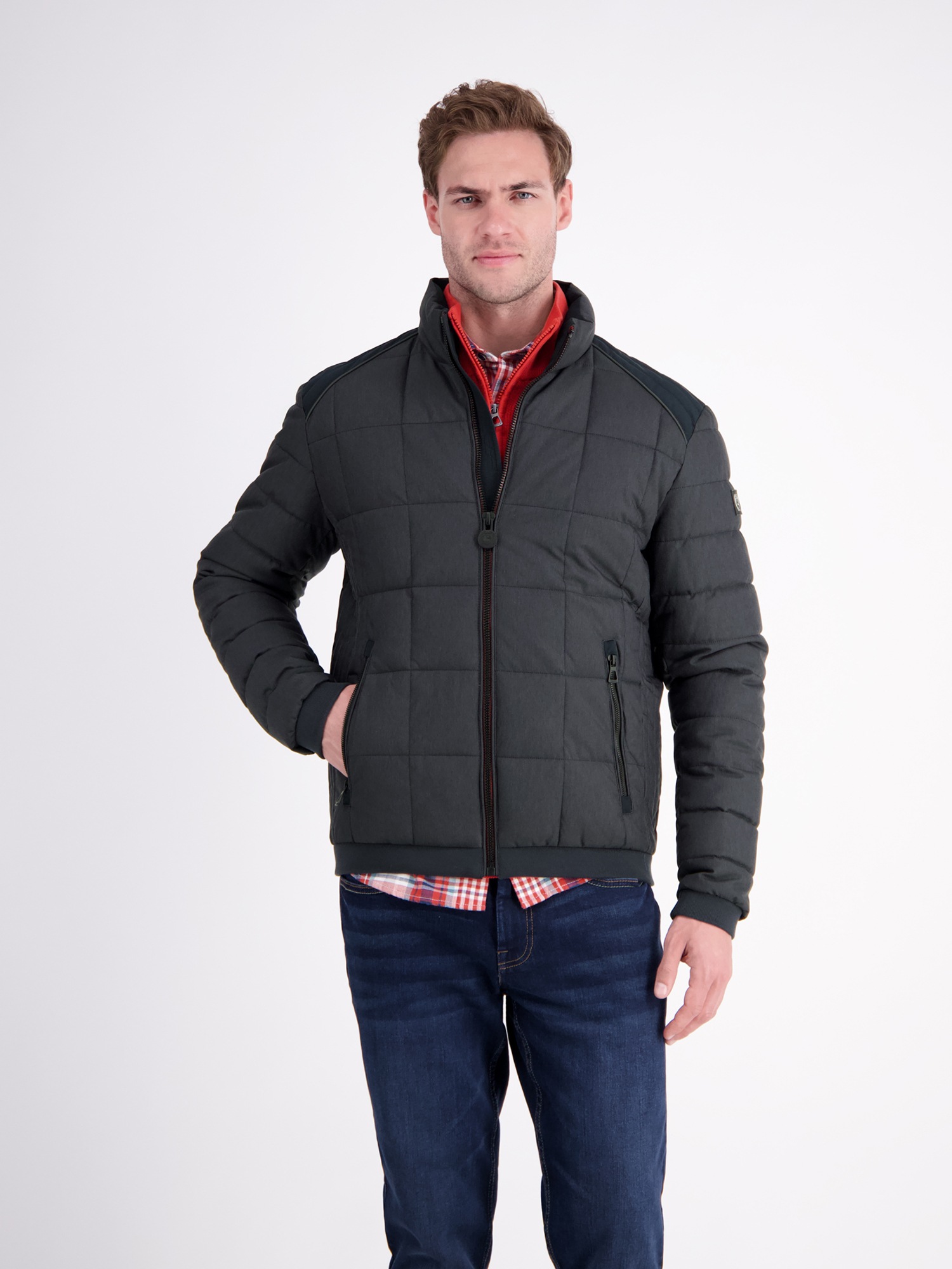 LERROS Steppjacke »LERROS Steppjacke in Woll-Optik«, ohne Kapuze, Wasser- und windabweisend, atmungsaktiv