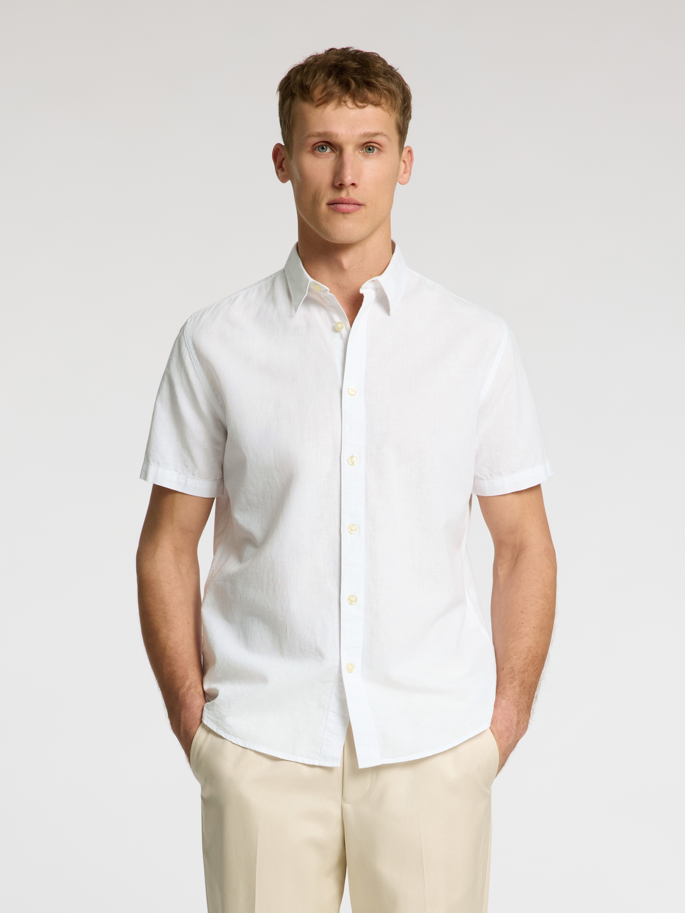 SELECTED HOMME Kurzarmhemd "SLHREG-SUN SHIRT SS NOOS", mit Leinen günstig online kaufen