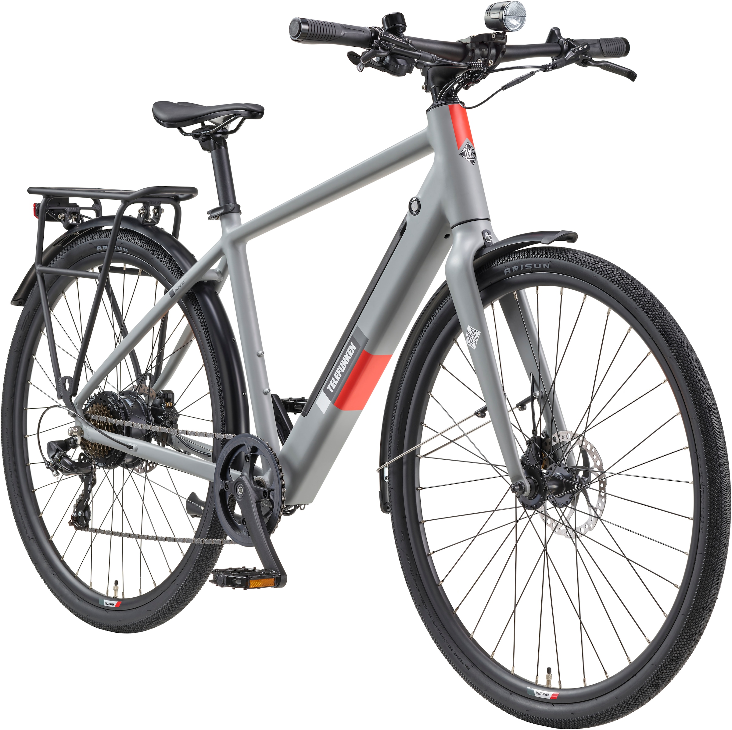 Telefunken E-Bike »UH200«, 7 Gang, Shimano, Heckmotor 250 W, (28 Zoll, Straßenzulassung, Scheibenbremsen), Pedelec, Elektrofahrrad für Herren u. Damen, Urbanbike, Cityrad