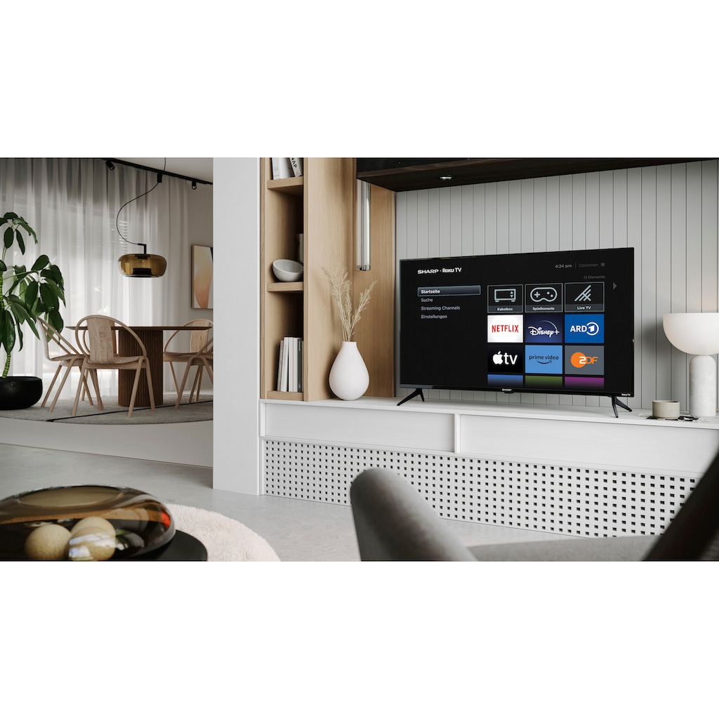 Sharp LED-Fernseher »2T-C40FDx«, 100 cm/40 Zoll, Full HD, Smart-TV, Roku TV nur in Deutschland verfügbar, Rahmenlos, HDR10, Dolby Digital