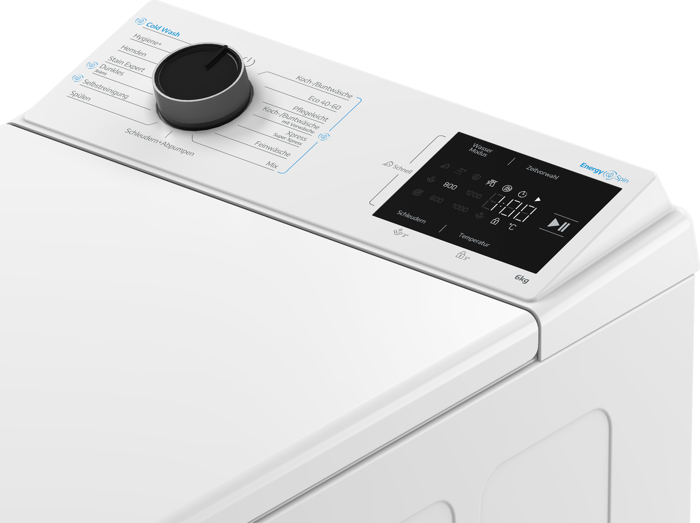BEKO Waschmaschine Toplader »BWTL 6A W ES« 6 kg 1200 U/min Hygiene+ & Knitterschutz – allergikergeeignet, knitterfrei