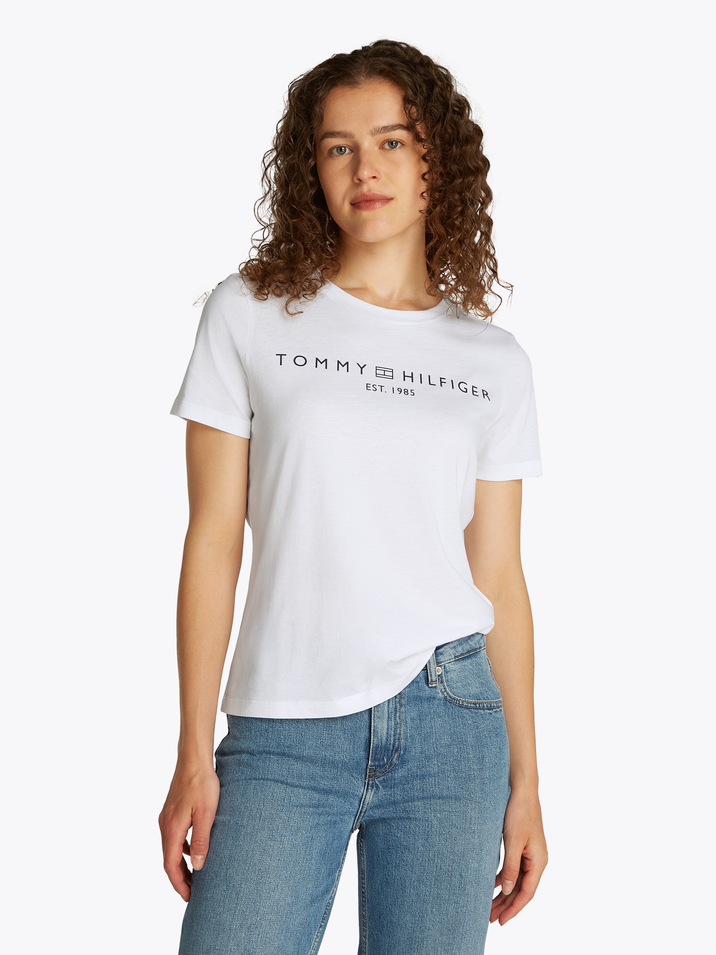 Tommy Hilfiger T-Shirt "REG CORP LOGO C-NK SS", mit Logoschriftzug günstig online kaufen