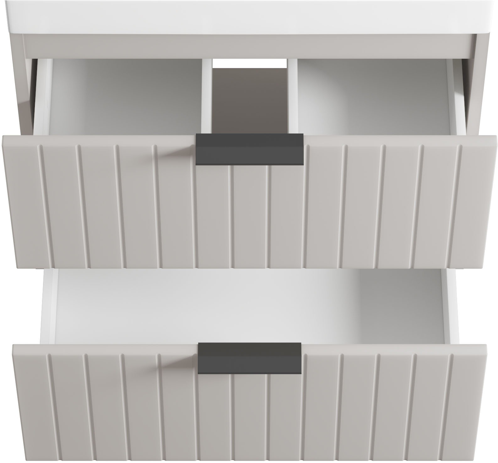 welltime Waschtisch »HARMONY mit Waschbecken, Breite 60 oder 80cm, modernes Design« Schrank mit 2 Schubladen, Soft-Close-Function, Paneeloptik