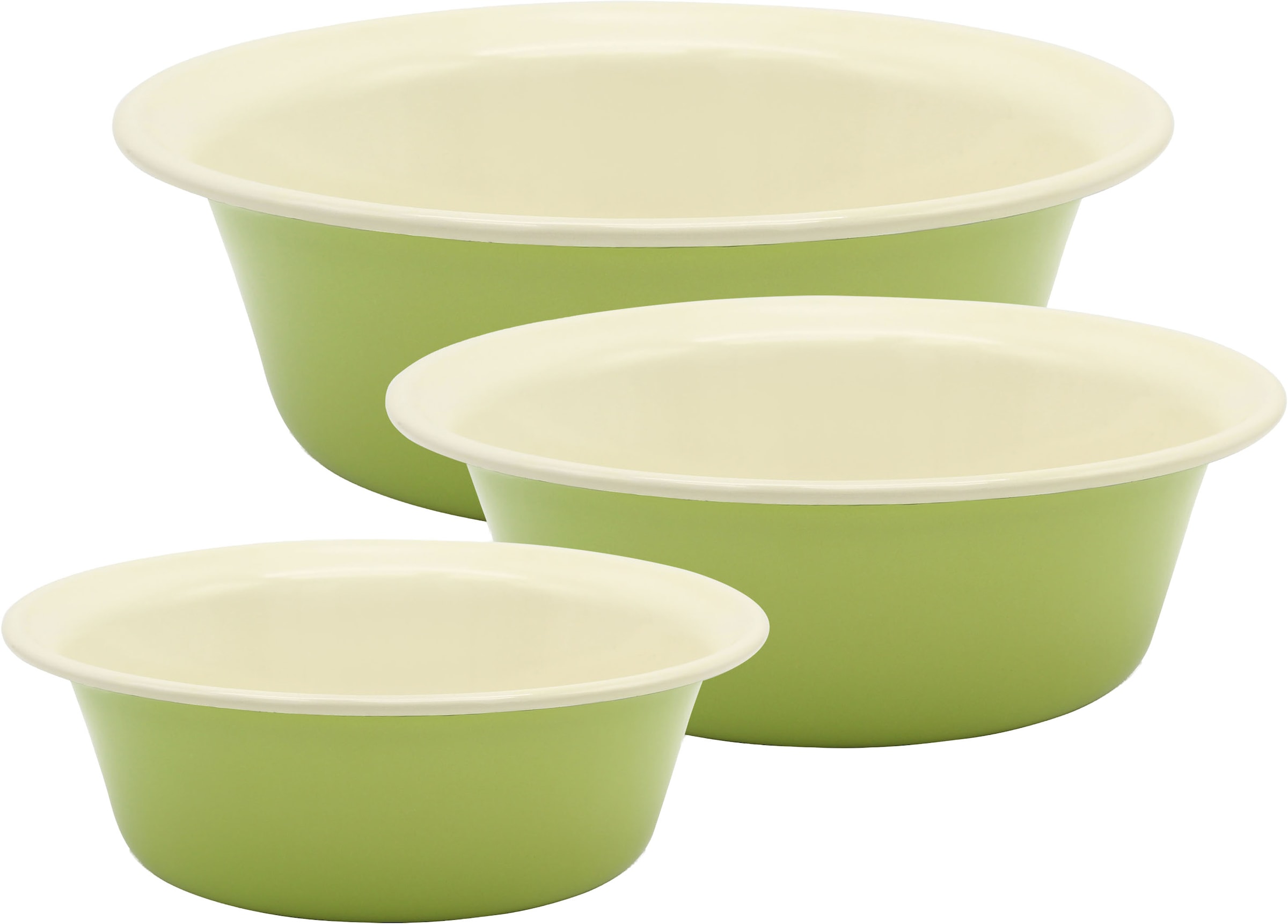Krüger Schüssel "Emaille Schüssel-Set Juist, 3 tlg. (Ø 20, Ø 24 und Ø 28 cm günstig online kaufen