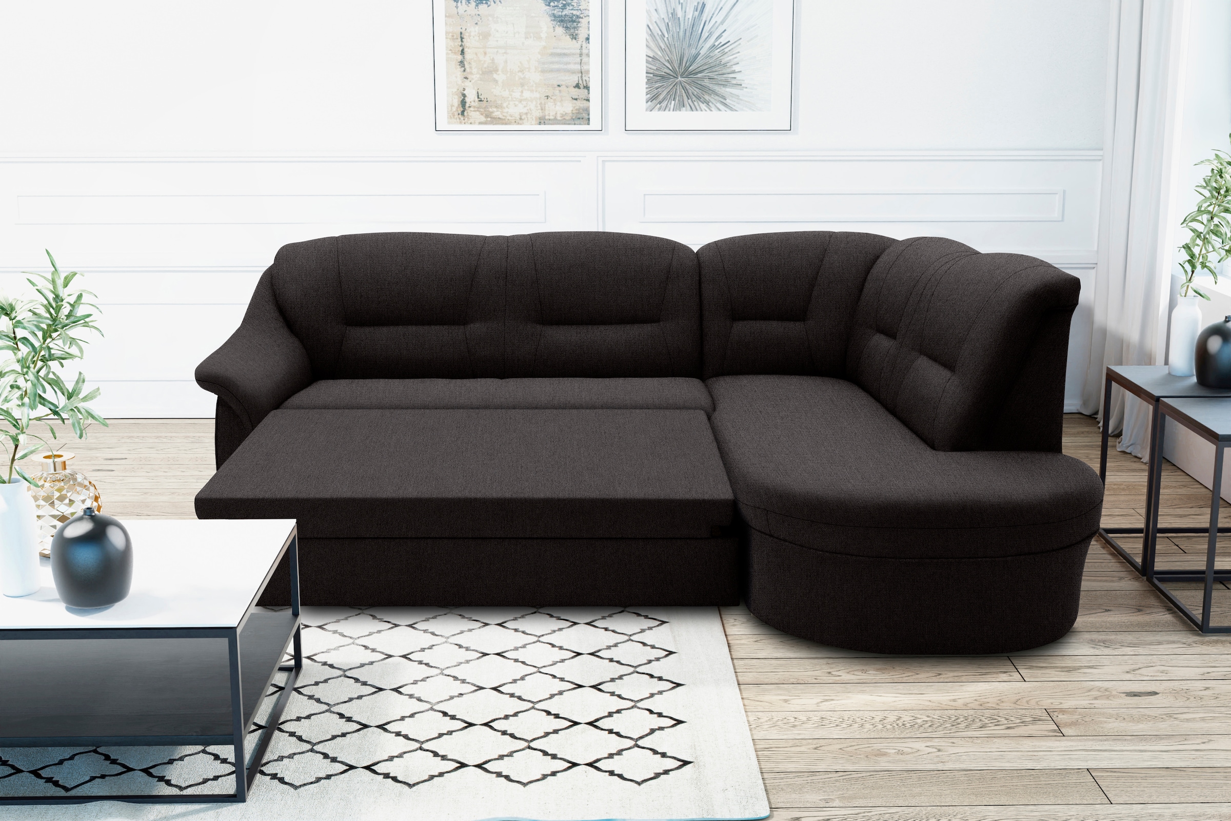 DOMO collection Ecksofa "Faenza für kleine Räume, Stellmaße 232x176cm, komf günstig online kaufen