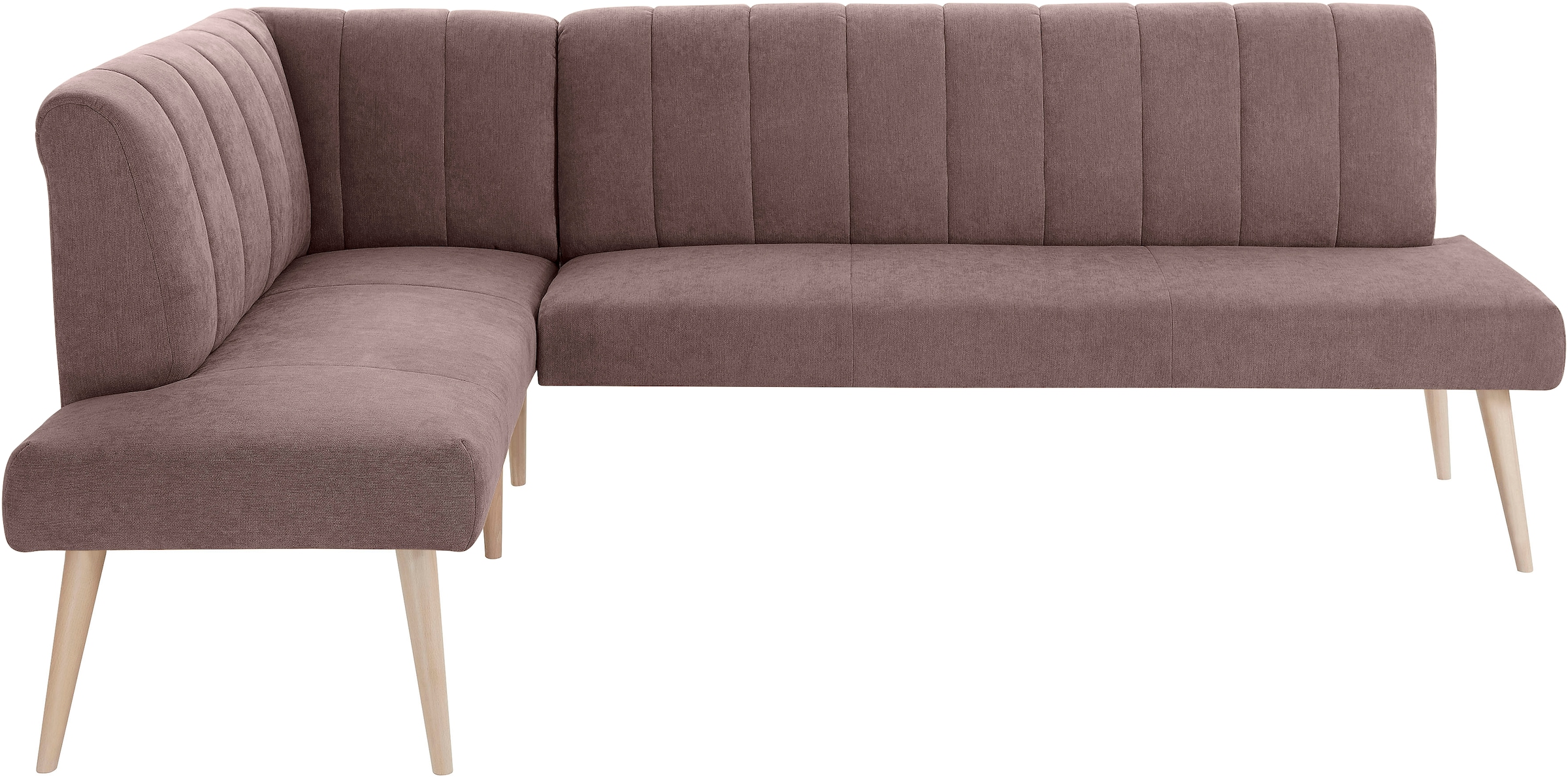 exxpo - sofa fashion Eckbank »Costa, moderne Rückensteppung, bequem und elegant, hoher Holzfuß«, hochwertig verarbeitet, Frei im Raum stellbar