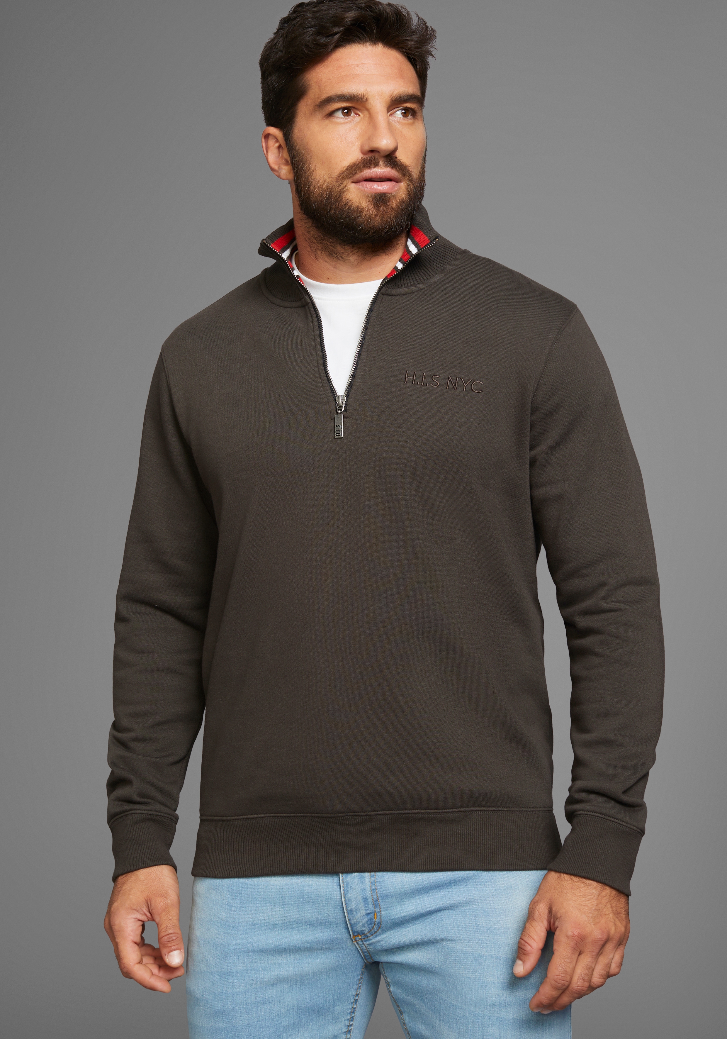 H.I.S 1100000002199, unifarben, aus dehnbarer Sweatware, mit Logostickerei