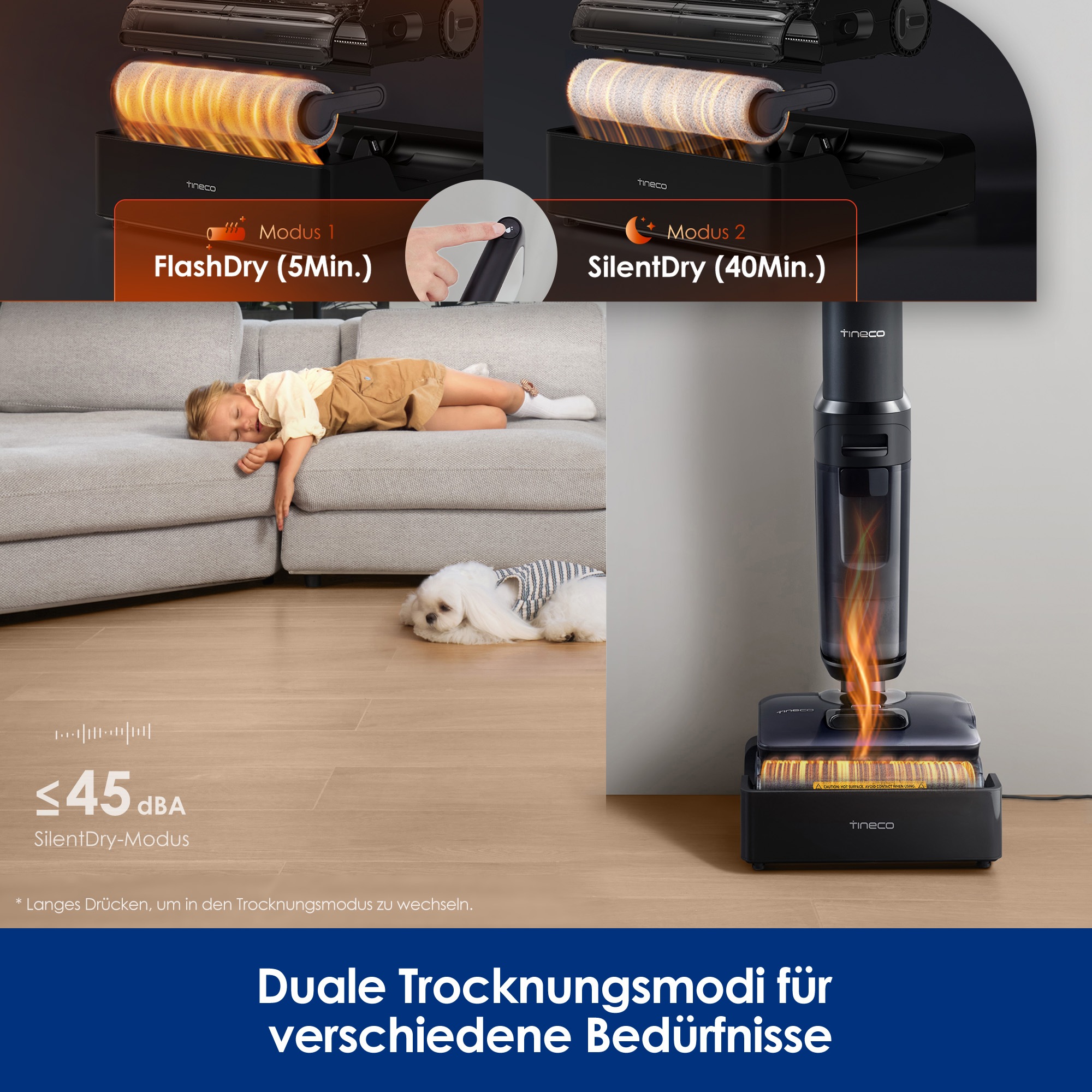 Tineco Nass-Trocken-Sauger »FLOOR ONE S7 Stretch Steam Plus« mit 160°C Dampfreinigung, Selbstantrieb, 80 Minuten