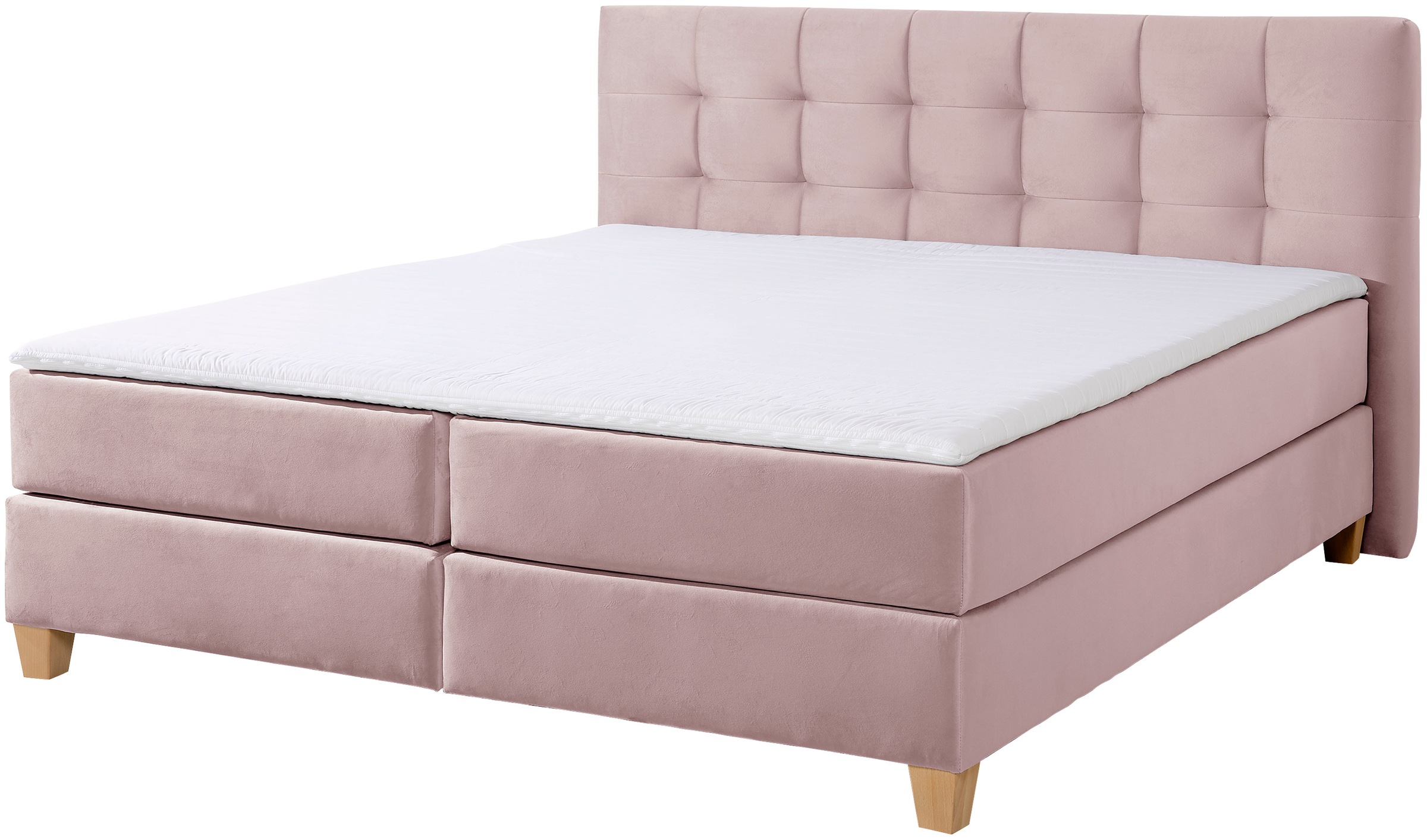 Boxspringbett HOME AFFAIRE "Moulay", lila (flieder), B:214cm L:231cm, Komplettbetten, Boxspringbett, inkl. Topper, in Überlänge 220 cm, 3 Härtegrade, auch in H4 6