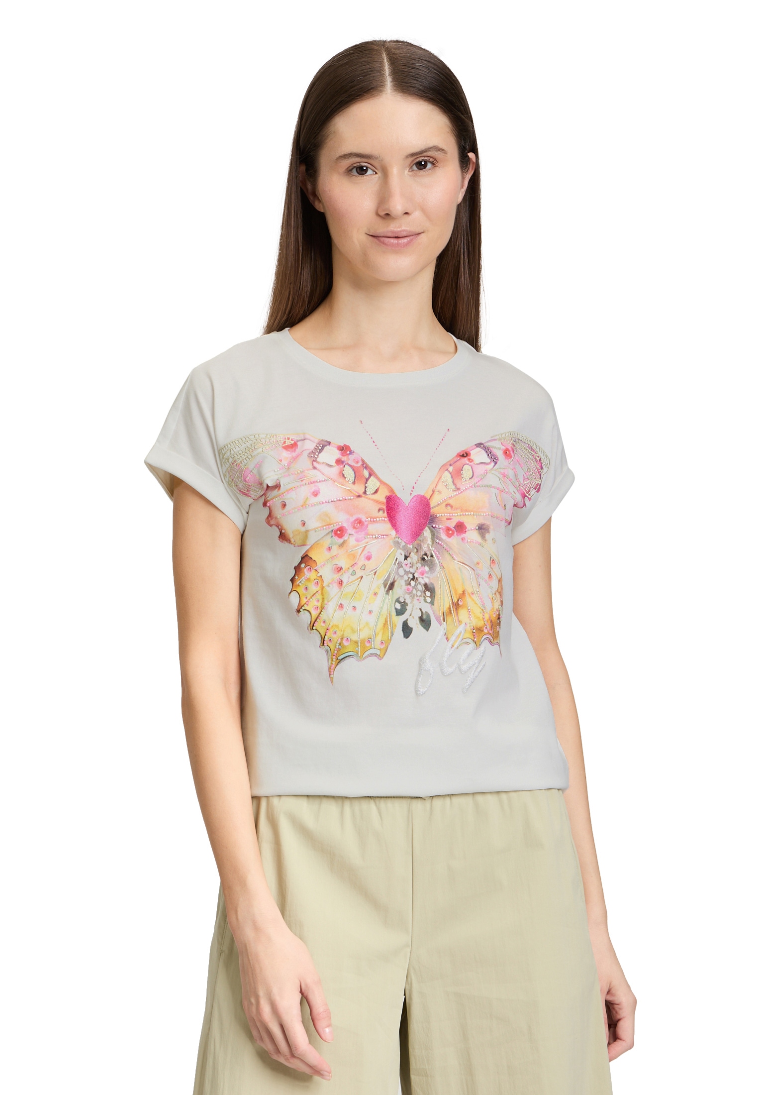 Cartoon Kurzarmshirt "Damen Printshirt mit Ärmelaufschlag", 1 Stk. Placemen günstig online kaufen