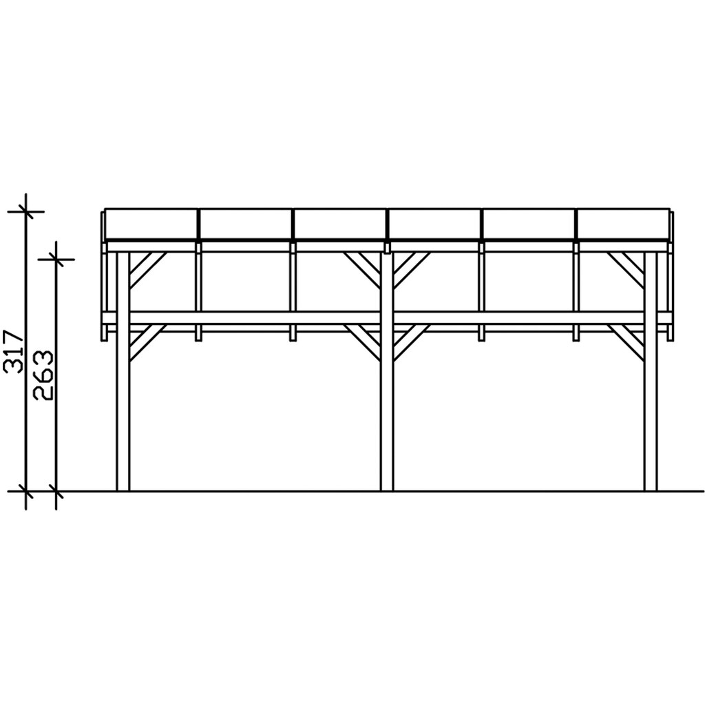 Skanholz Doppelcarport »Schwaben«, Leimholz, Fichte, 285 cm, Natur, 648x630cm