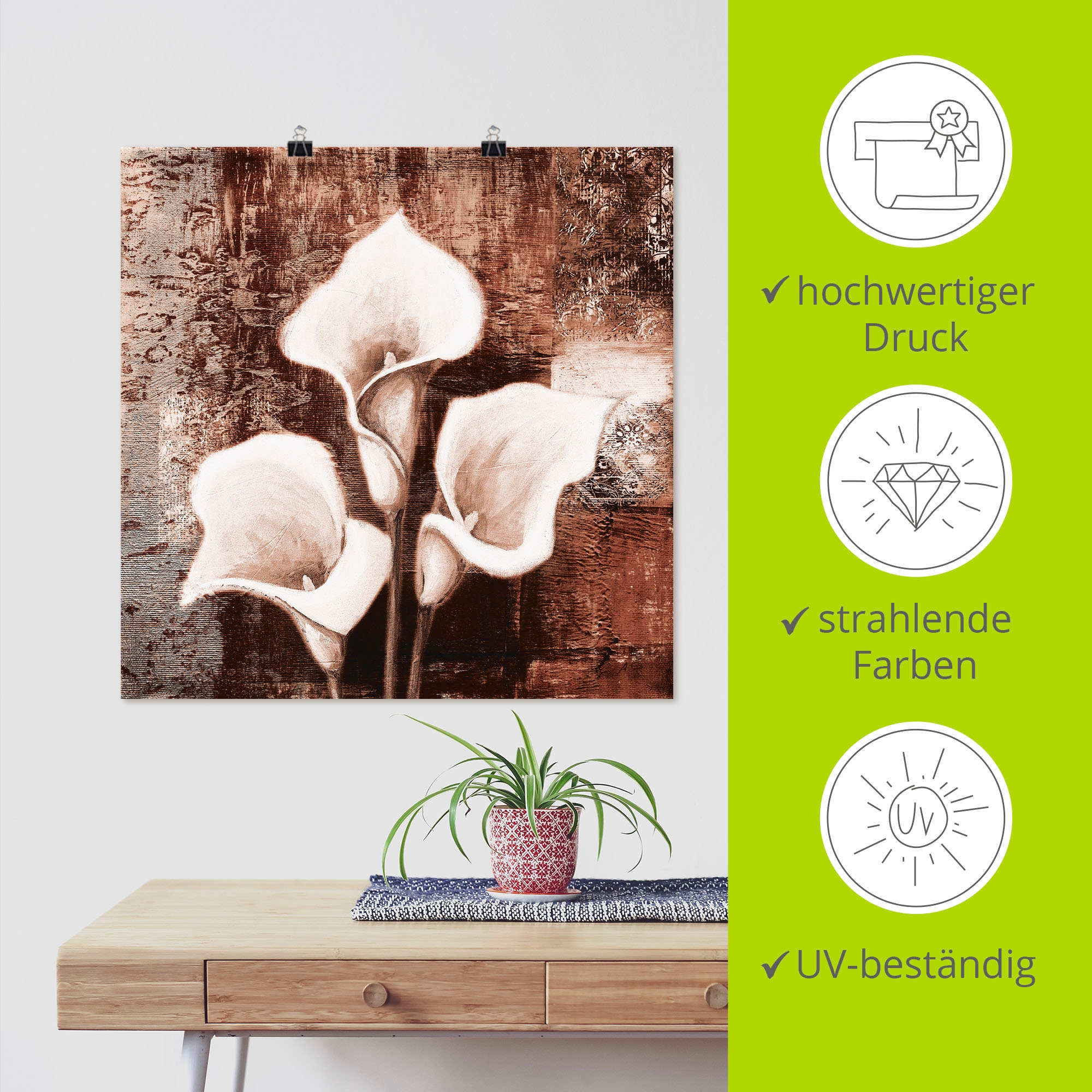 Artland »Antike Callas - braun« Blumen 1 Stk. tlg. ohne Rahmen